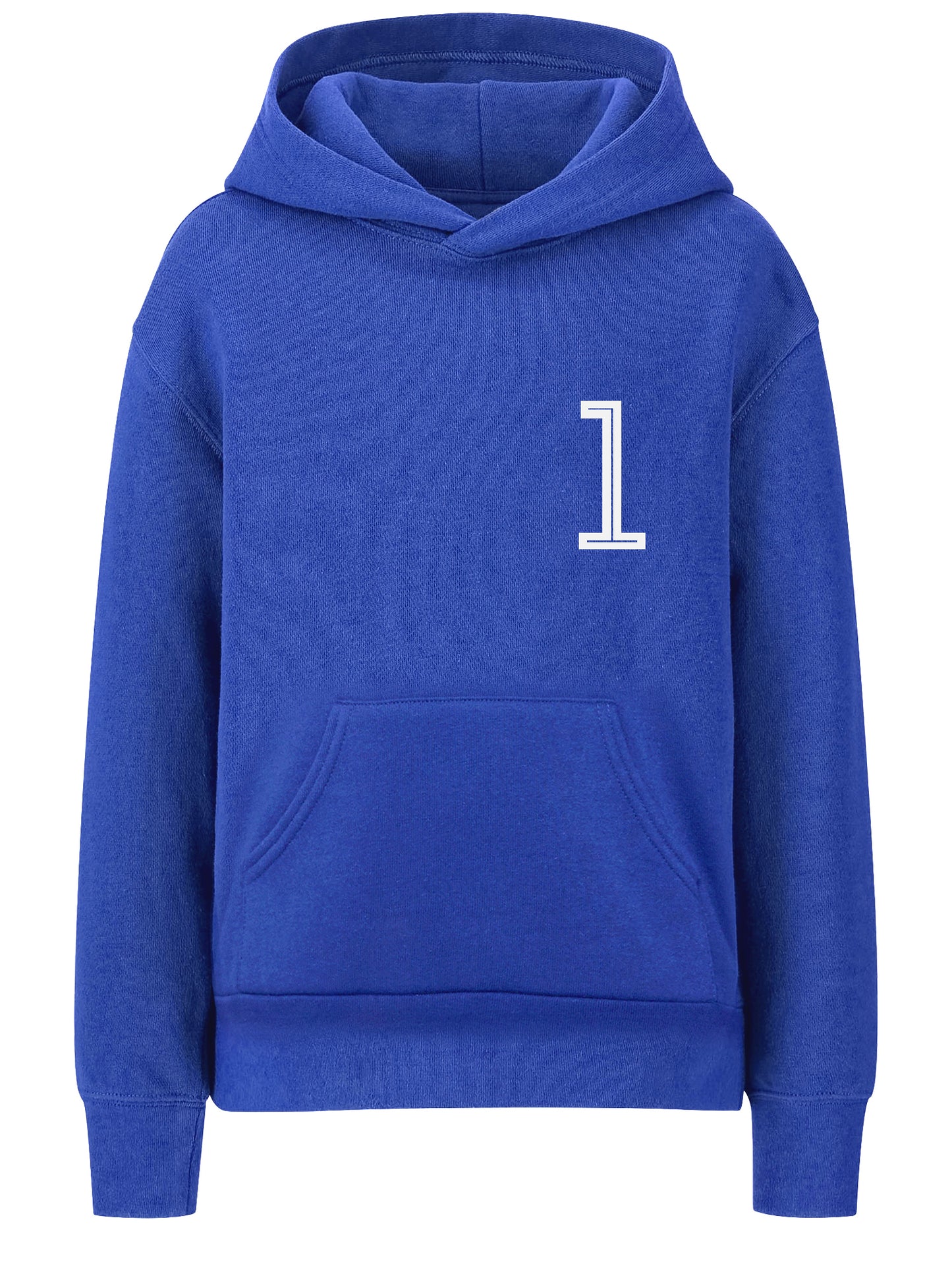 Daxton Youth Unisex Pullover Royal Hoodie Mid-Weight Fleece Sweater Custom White Numbers and Letters