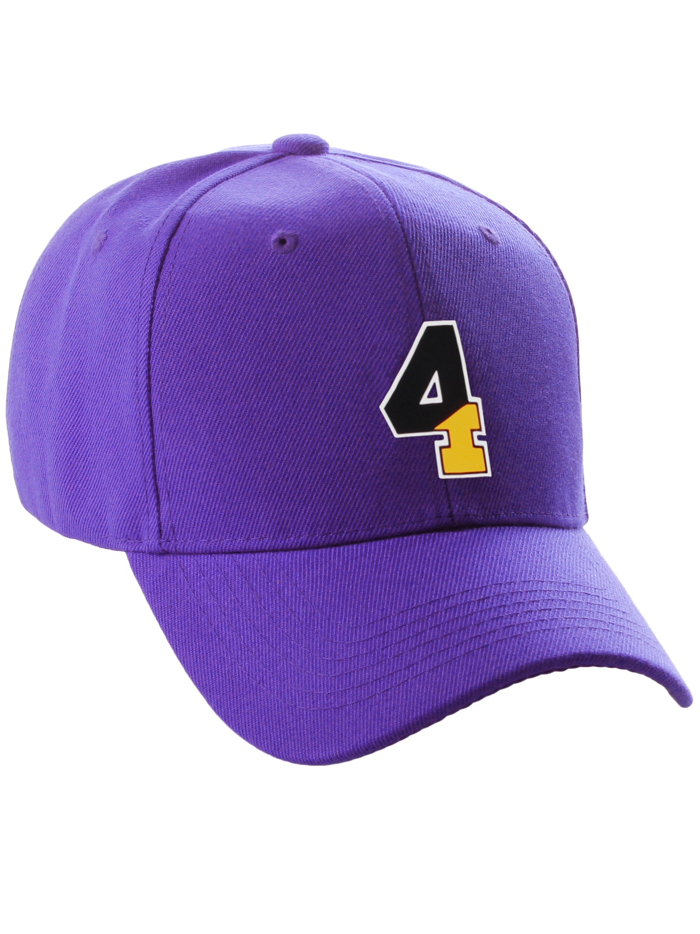 Daxton Two Tone Initial Numbers Letters Structured Baseball Purple Hat