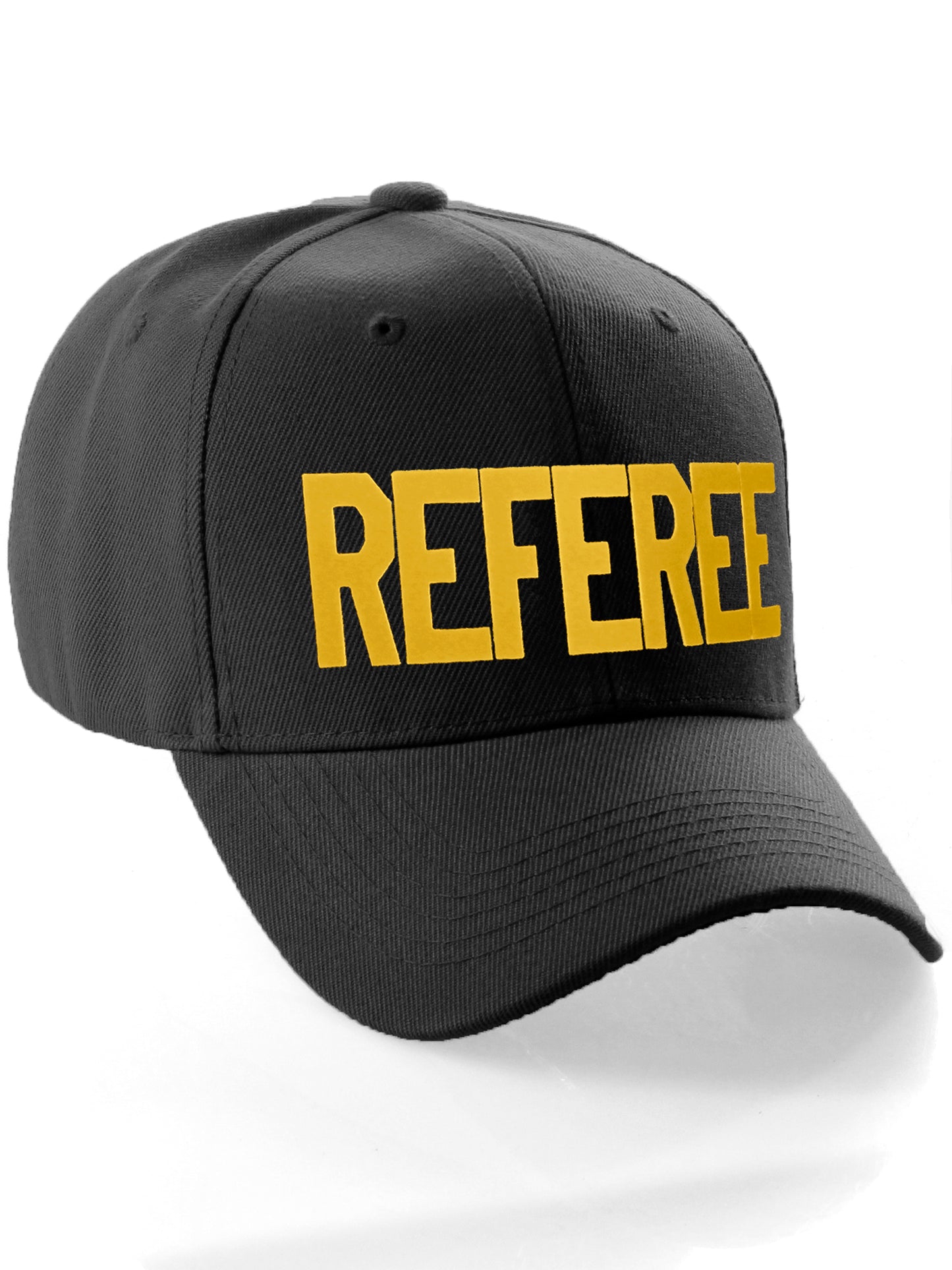 Classic Structured Baseball Hat Custom Referee Letters Adjustable Curved Visor
