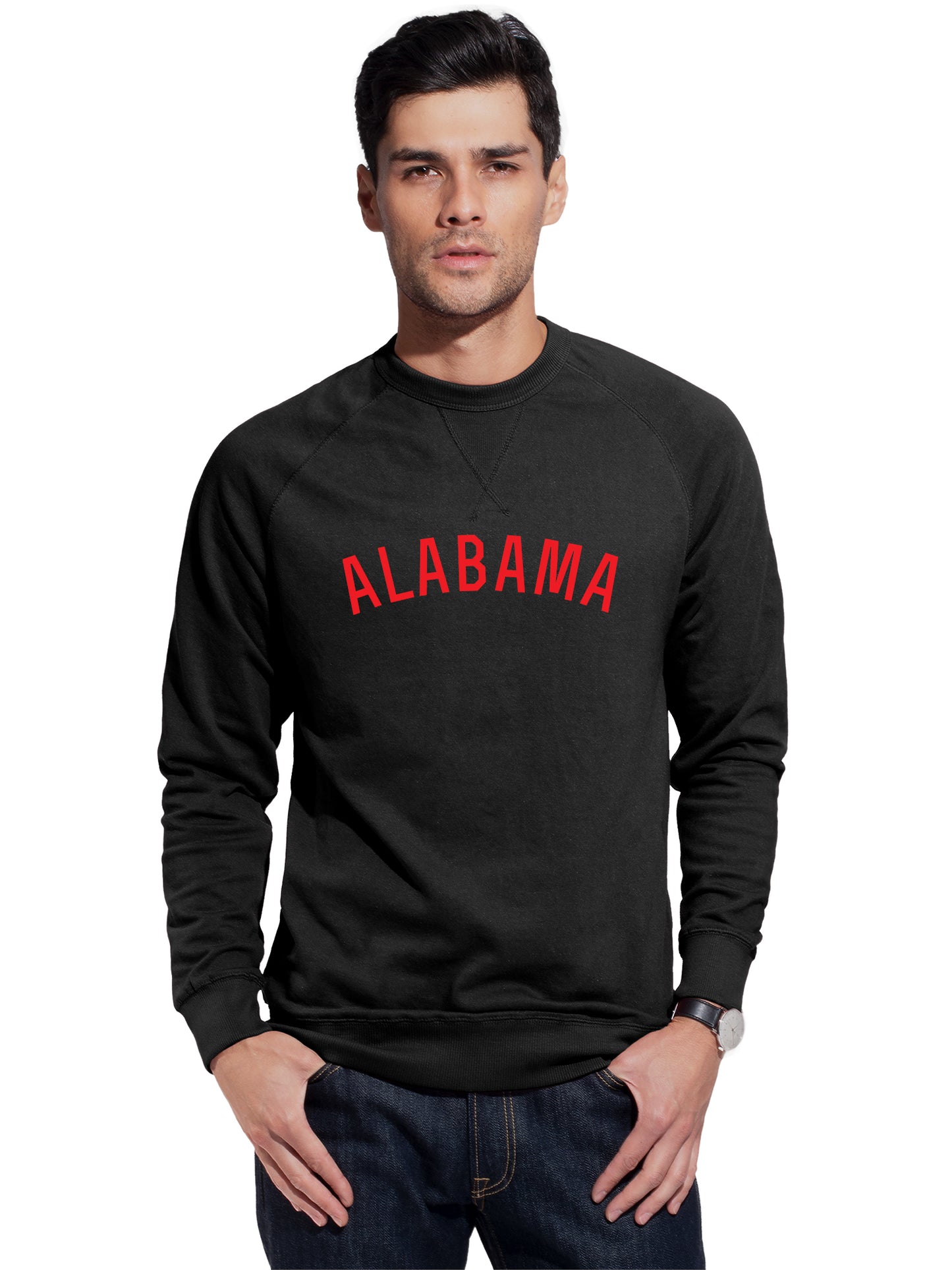 Daxton Alabama Sweatshirt Athletic Fit Pullover Crewneck French Terry Sweatshirt