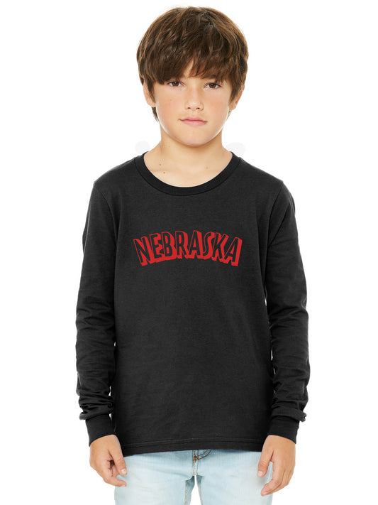 Daxton Youth Long Sleeve Nebraska Basic Tshirt
