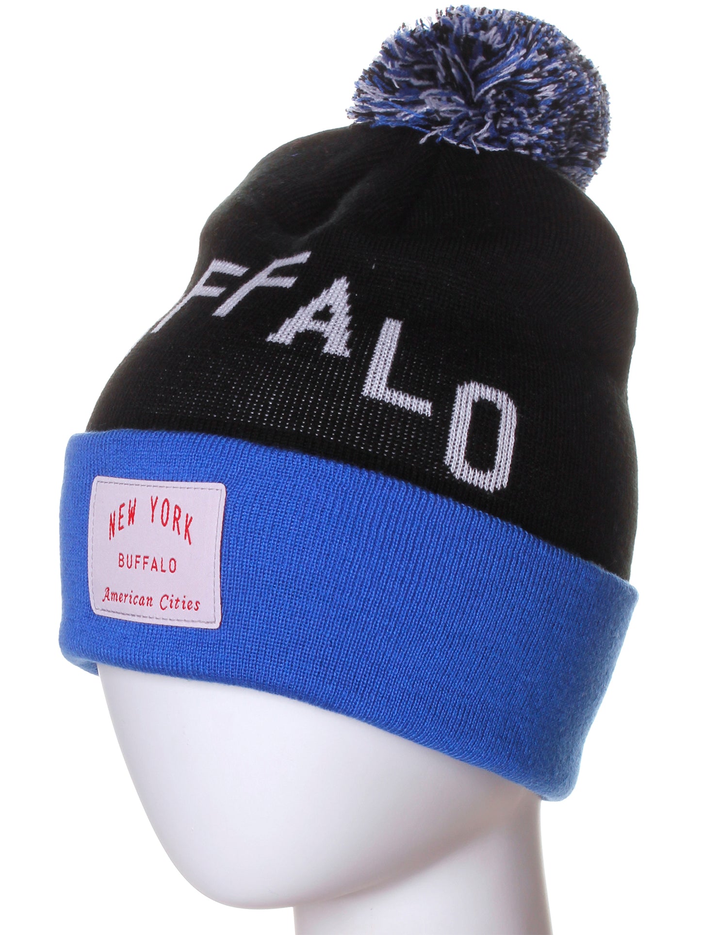 American Cities Buffalo New York Arch Letters Pom Pom Knit Hat Cap Beanie