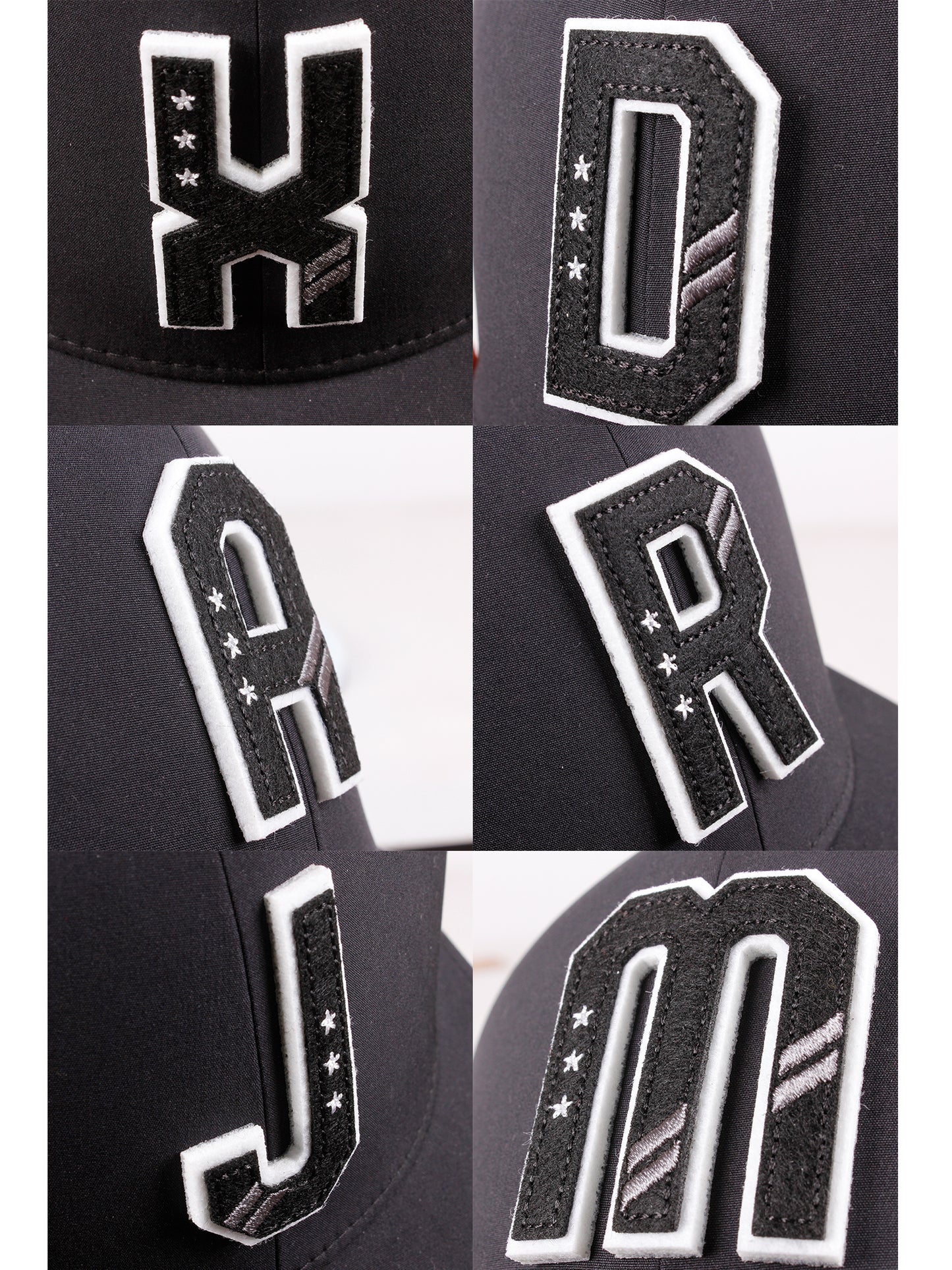 Daxton Structured Baseball Hat Cap 3D Alphabet A to Z Letter Number Initial