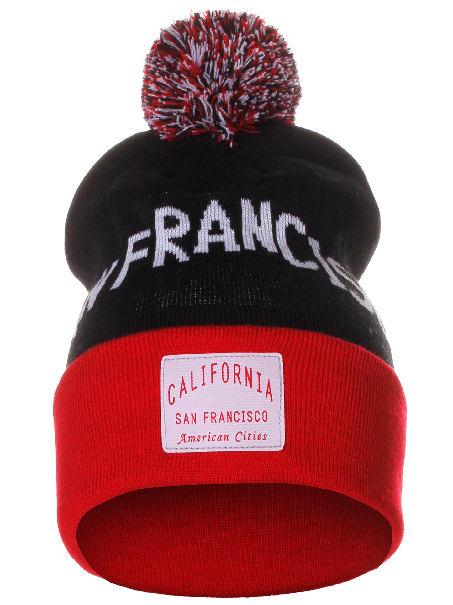 American Cities San Francisco Arch Letters Pom Pom Knit Hat Cap Beanie