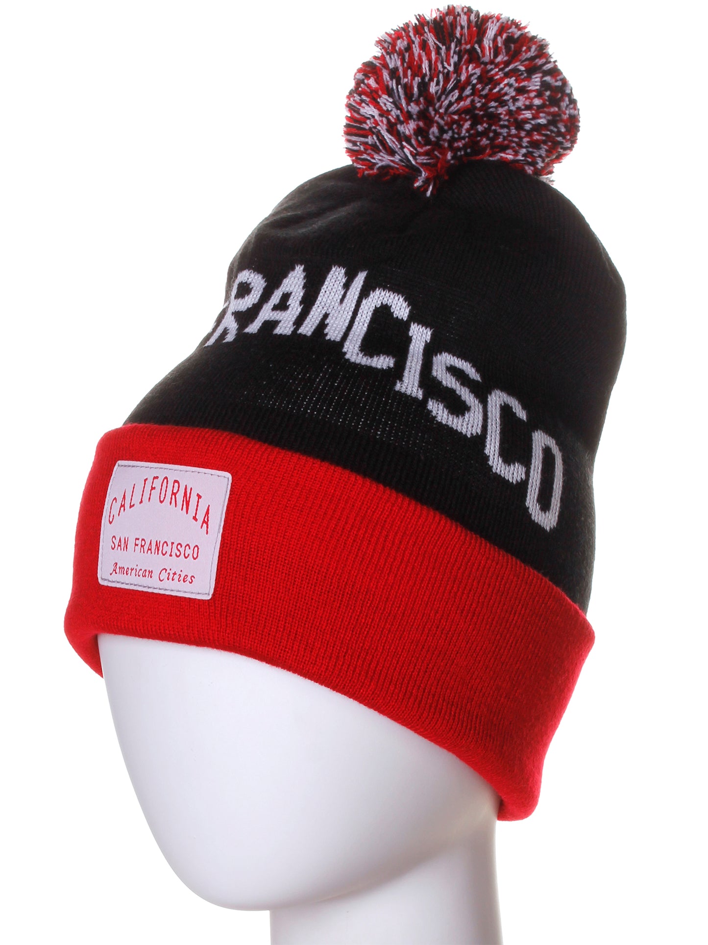 American Cities San Francisco Arch Letters Pom Pom Knit Hat Cap Beanie