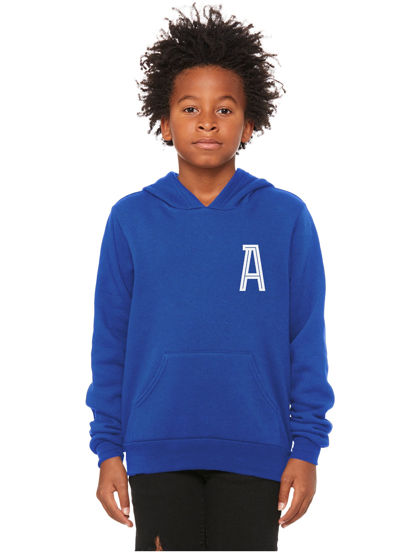 Daxton Youth Unisex Pullover Royal Hoodie Mid-Weight Fleece Sweater Custom White Numbers and Letters