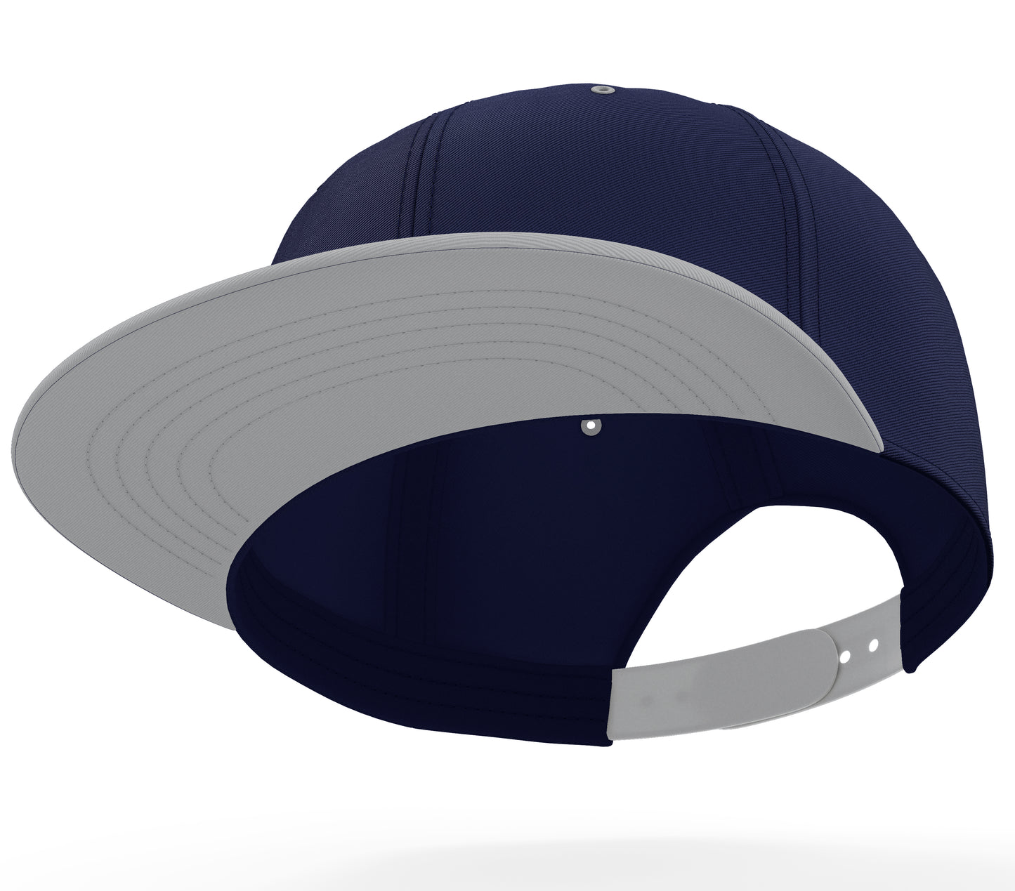 Classic Snapback Hat Custom A to Z Initial Letters, Navy Grey Cap White Black