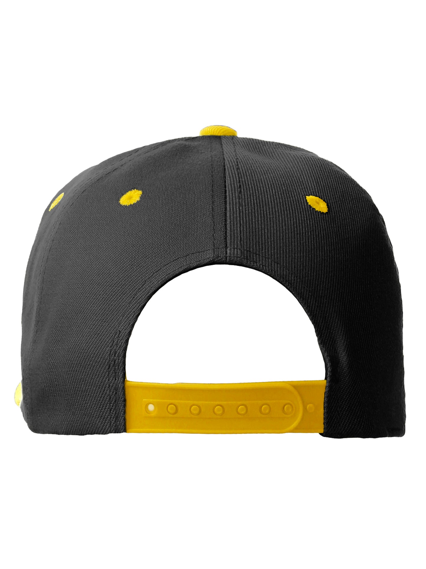 Daxton Classic Snapback Initial Numbers Letters Flat Bill Visor Black Yellow Cap