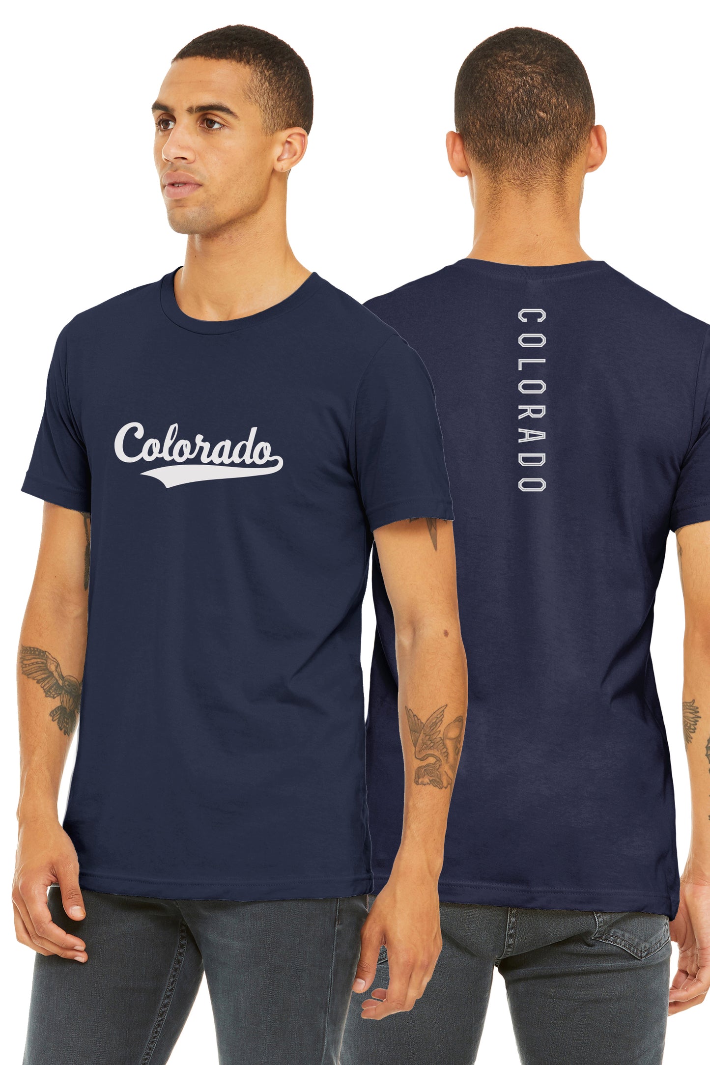 Daxton Adult Unisex Tshirt Colorado Script with Vertical on the Back