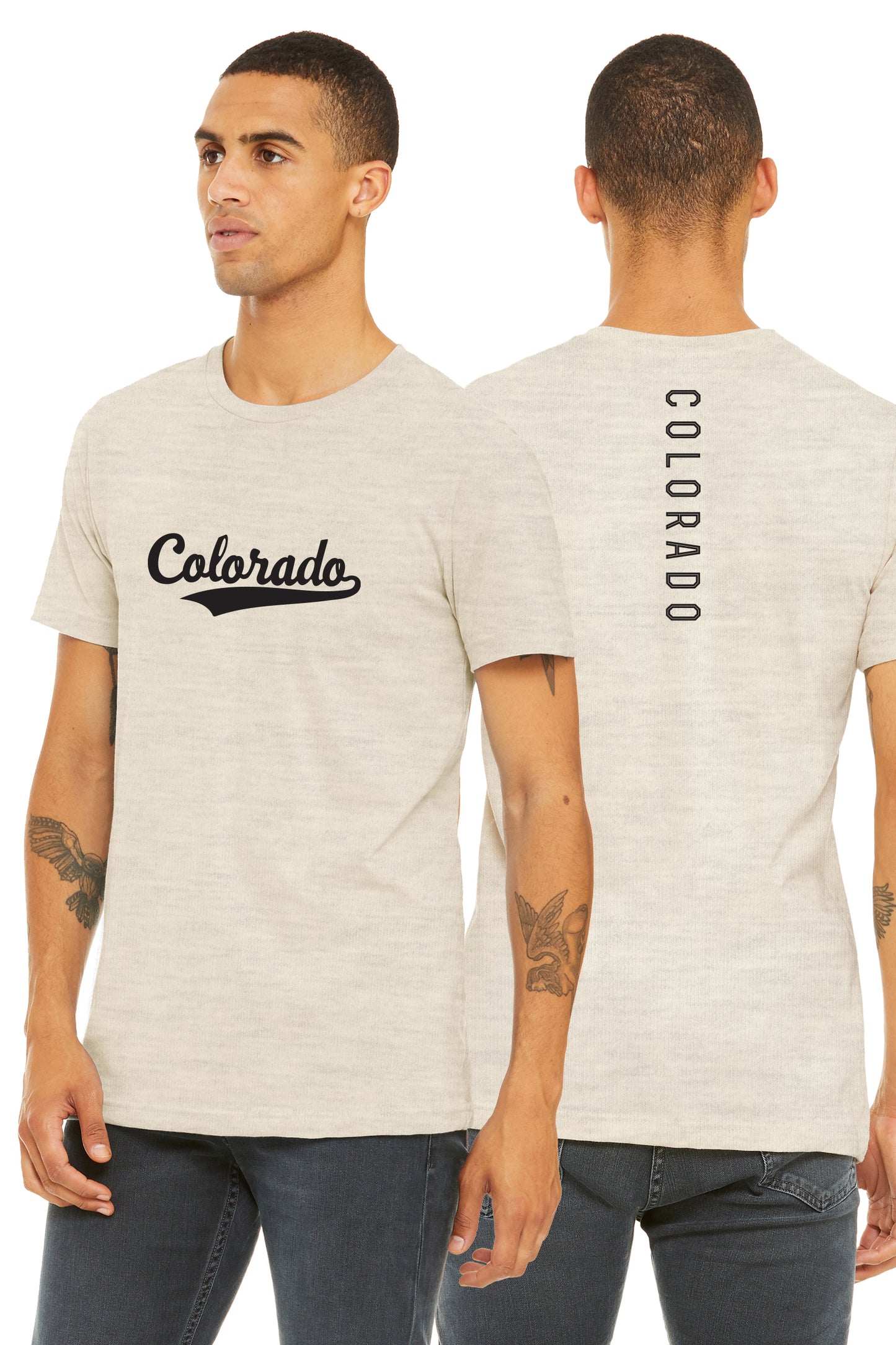 Daxton Adult Unisex Tshirt Colorado Script with Vertical on the Back