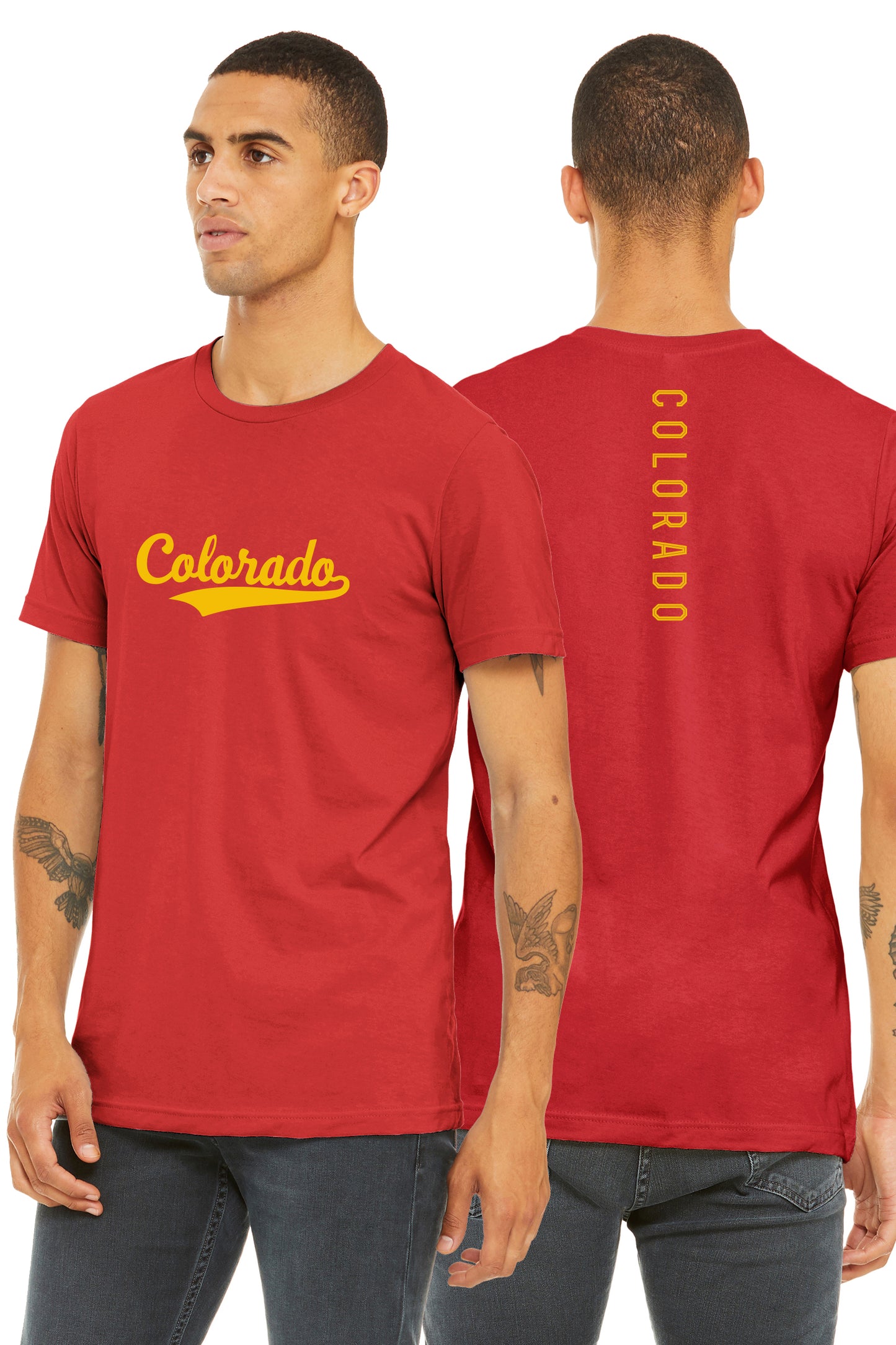 Daxton Adult Unisex Tshirt Colorado Script with Vertical on the Back