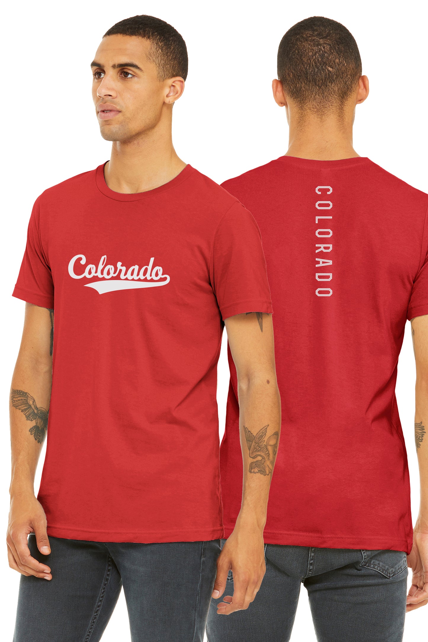 Daxton Adult Unisex Tshirt Colorado Script with Vertical on the Back