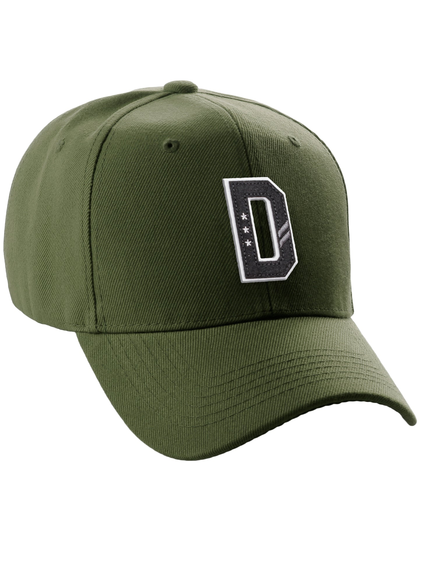 Daxton Structured Baseball Hat Cap 3D Alphabet A to Z Letter Number Initial