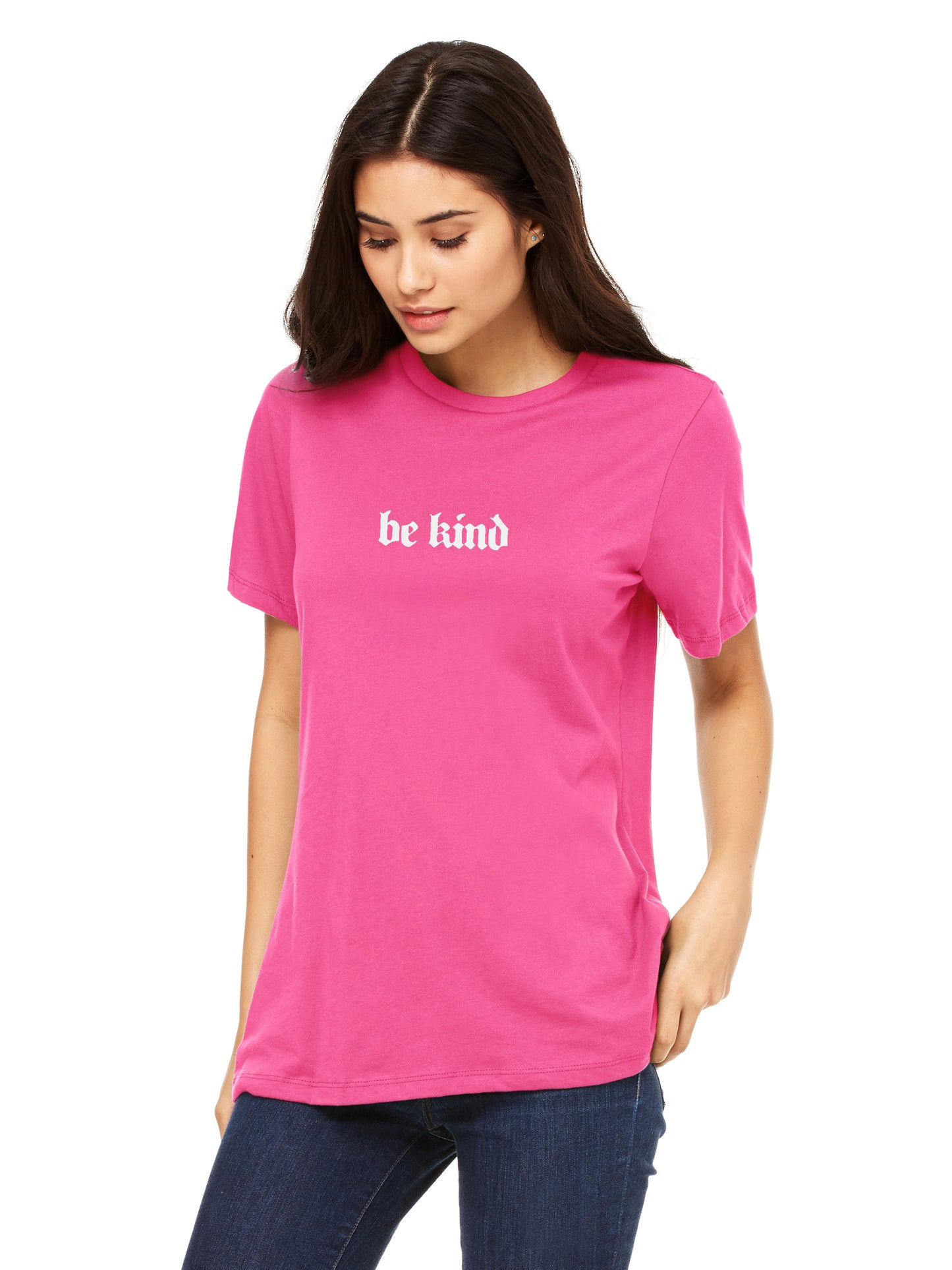Emmalise Women's Be Kind Round Neck Short Sleeve Tru-Fit Tee Shirt