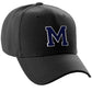 Classic Baseball Hat Custom A to Z Initial Team Letter, Black Cap White Navy