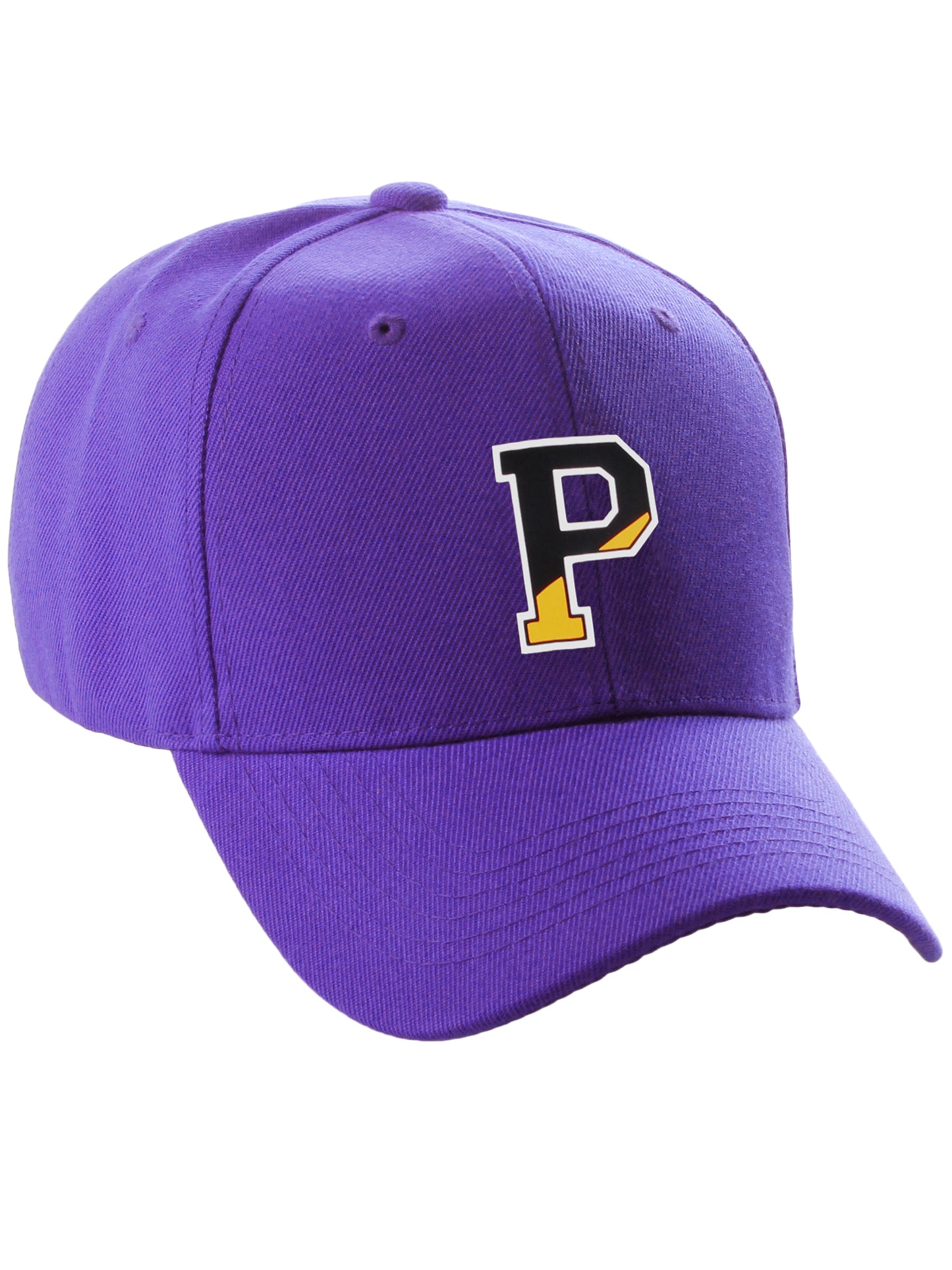 Daxton Two Tone Initial Numbers Letters Structured Baseball Purple Hat