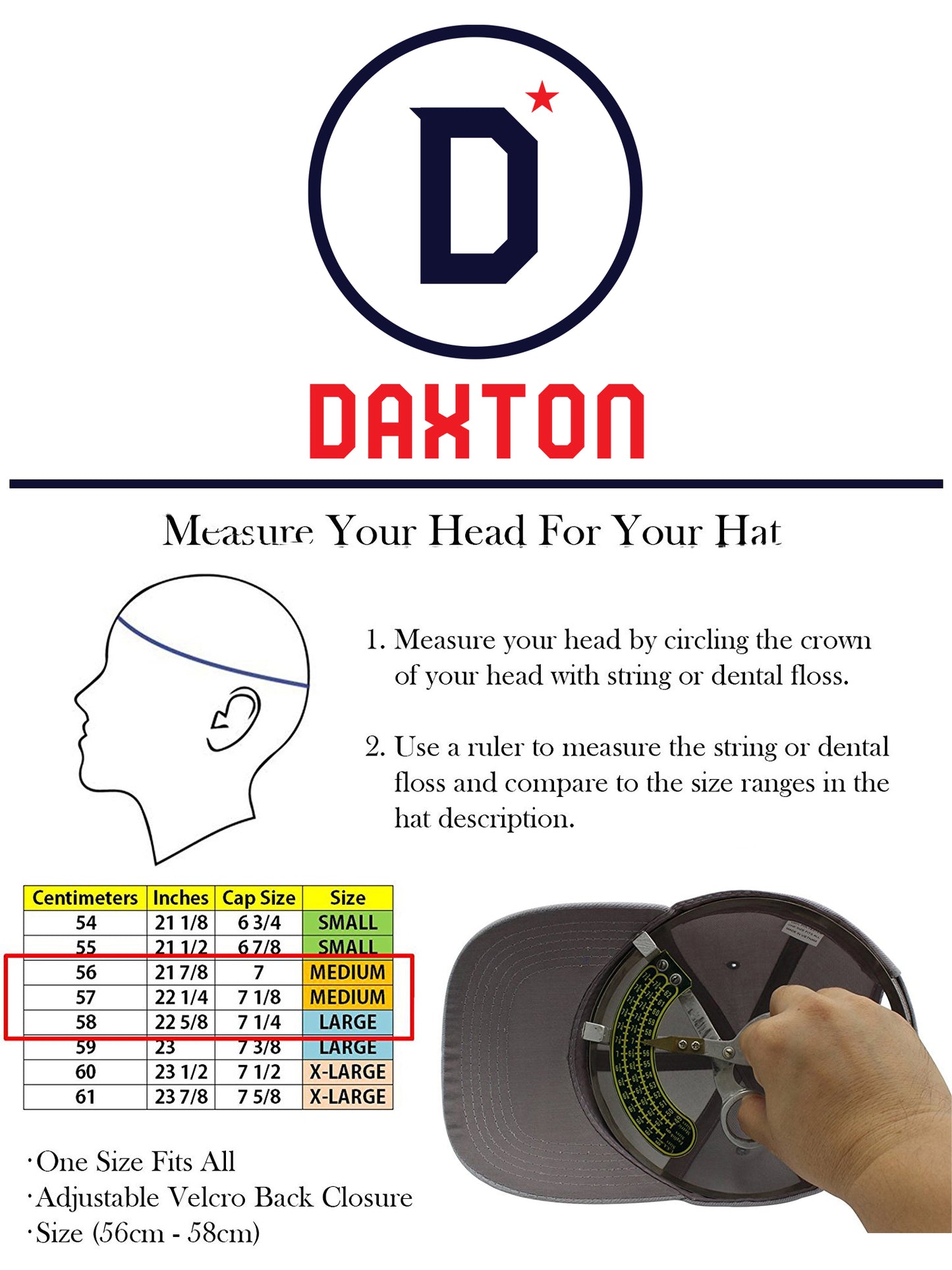 Daxton Classic Baseball Hat Embroidered A to Z Letters Structured Mid Profile Cap