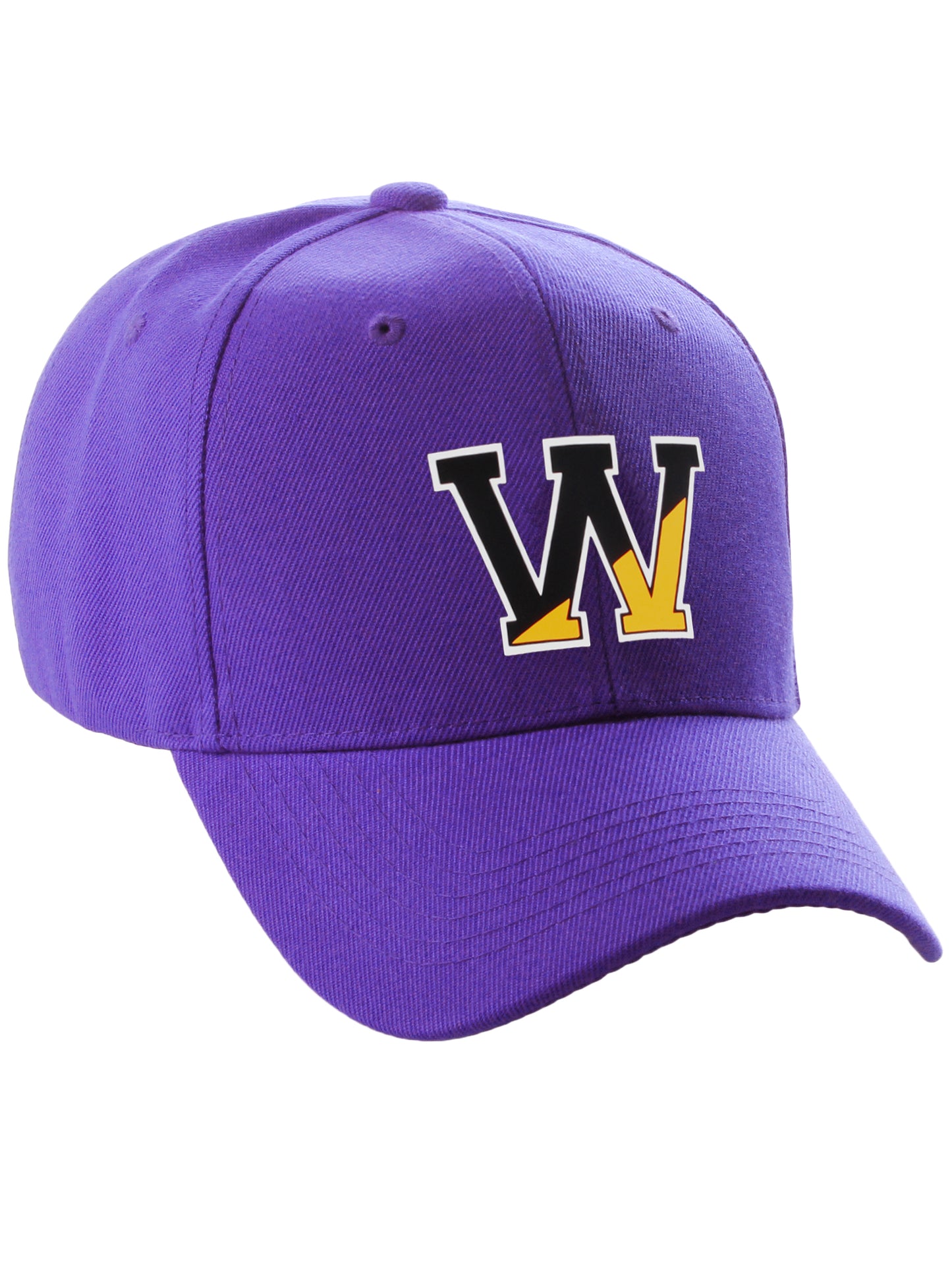 Daxton Two Tone Initial Numbers Letters Structured Baseball Purple Hat