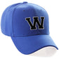Classic Baseball Hat Custom A to Z Initial Team Letter, Blue Cap White Black