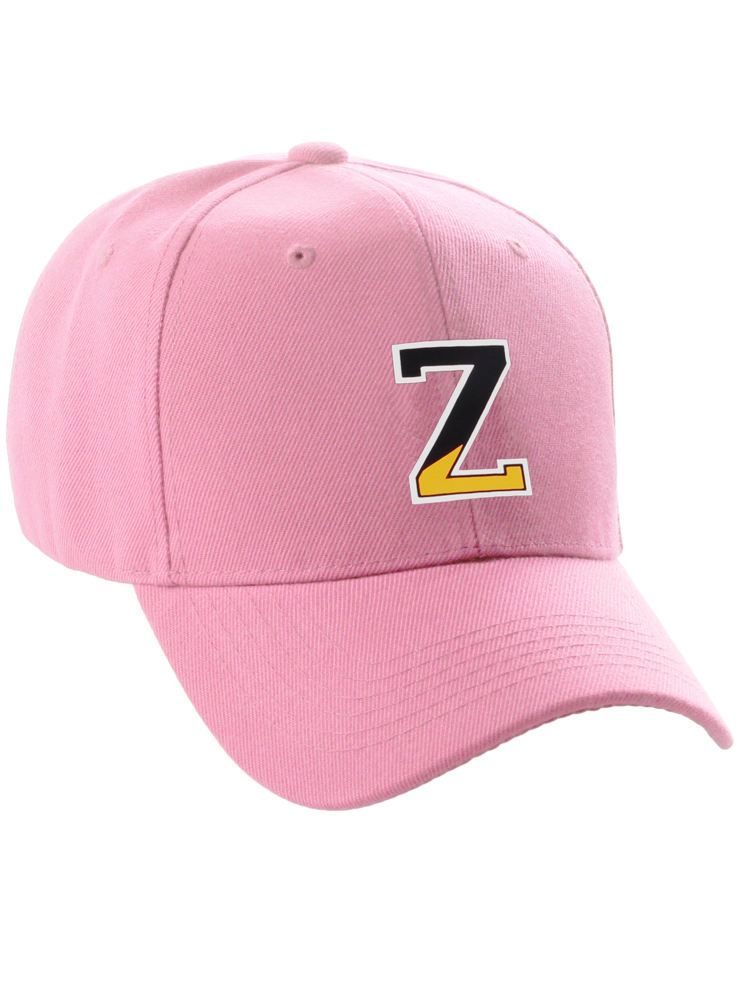 Daxton Two Tone Initial Numbers Letters Structured Baseball Pink Hat