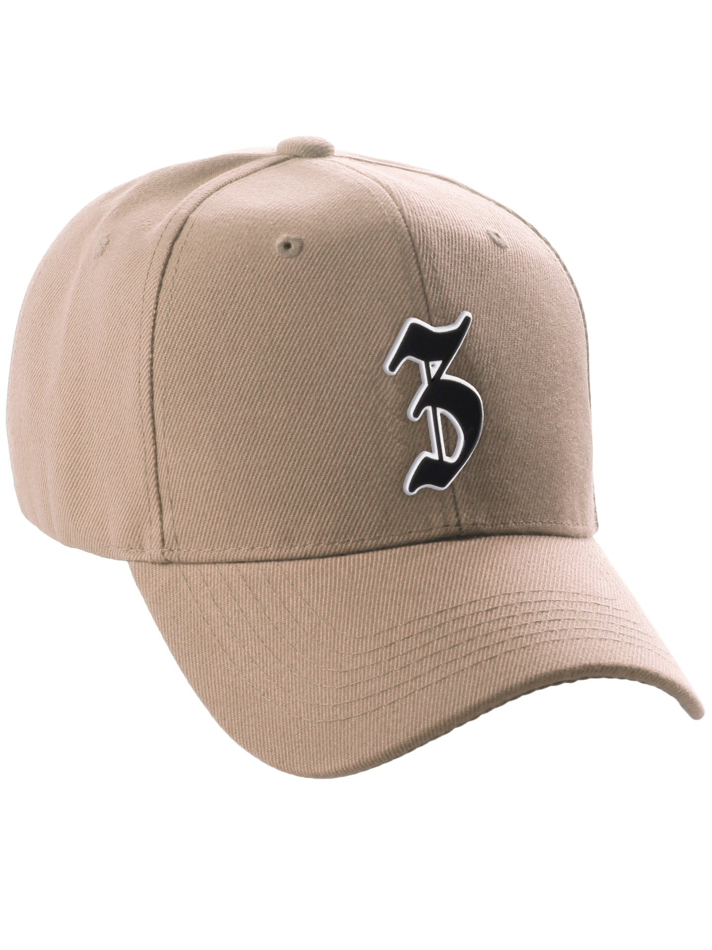 Daxton Structured Baseball Hat Cap Old English A to Z Letter Number Initial