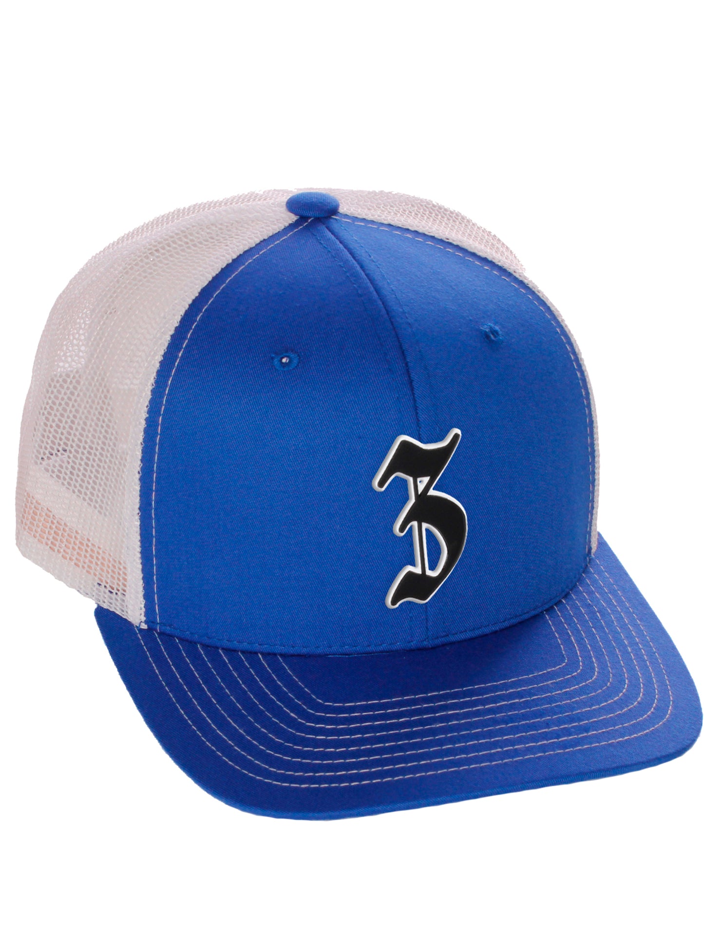 Daxton Classic Baseball Trucker Hat Old English A to Z Letters Numbers Structured Mid Profile Cap