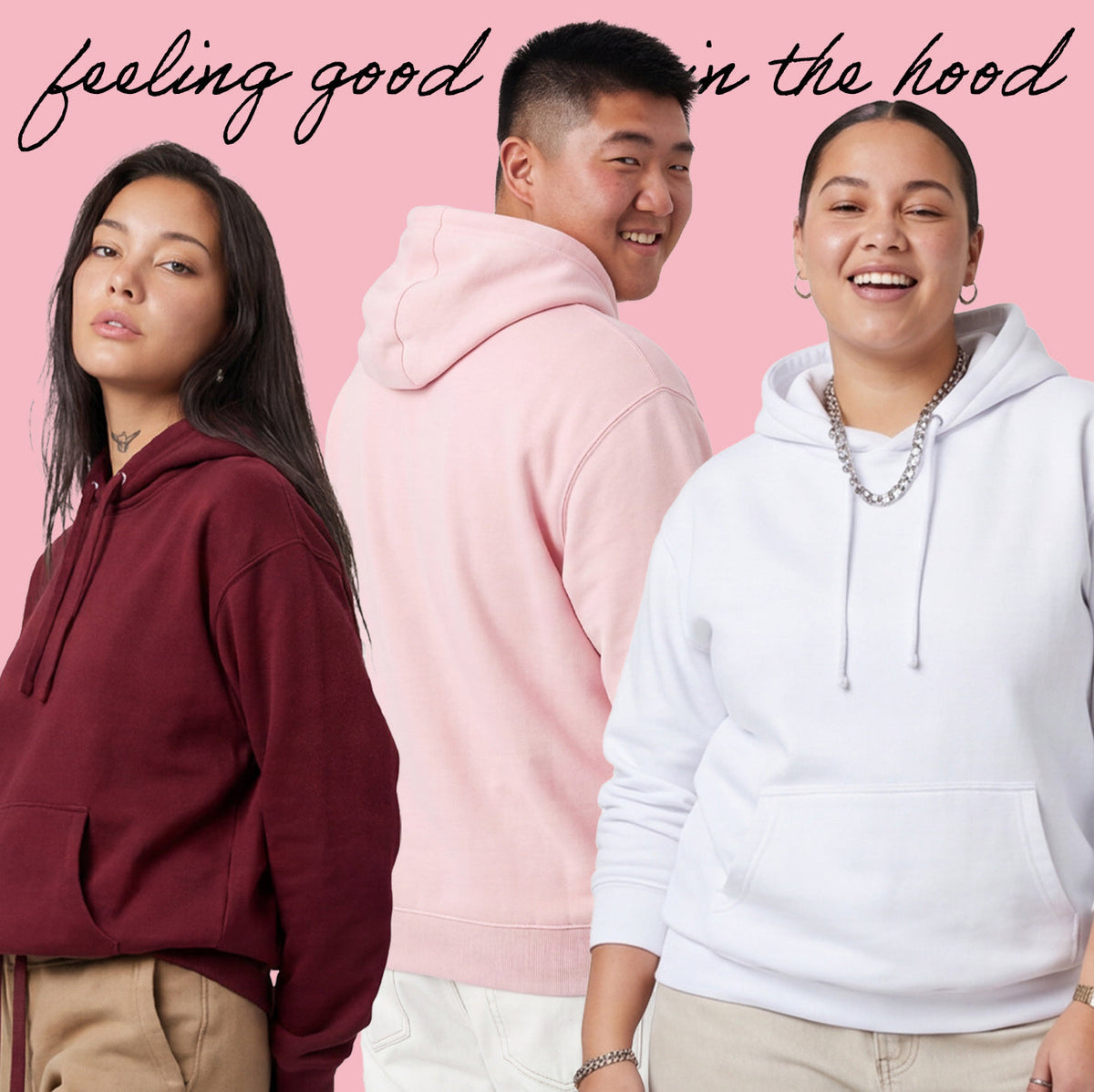 models wearing hoodies