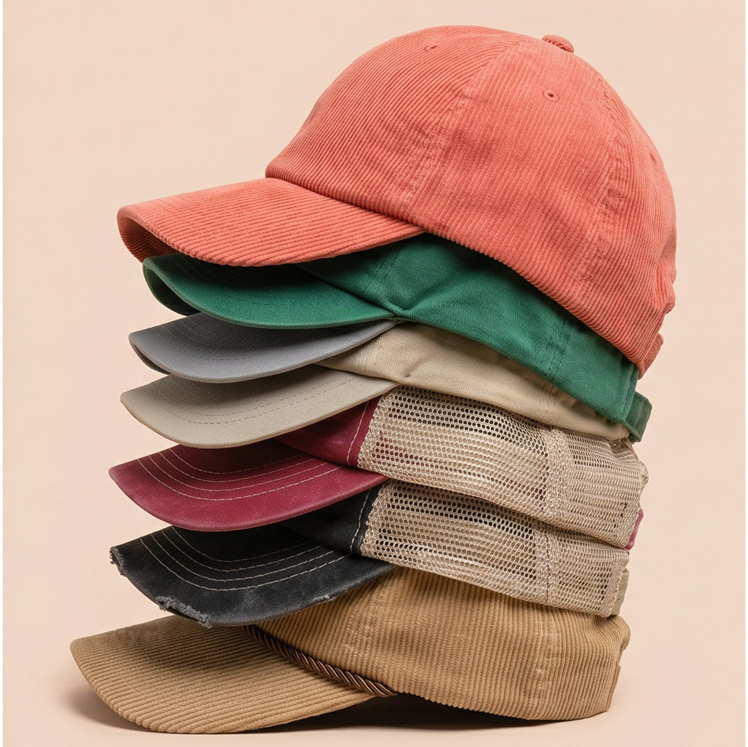 stack up pile of unstructured hats