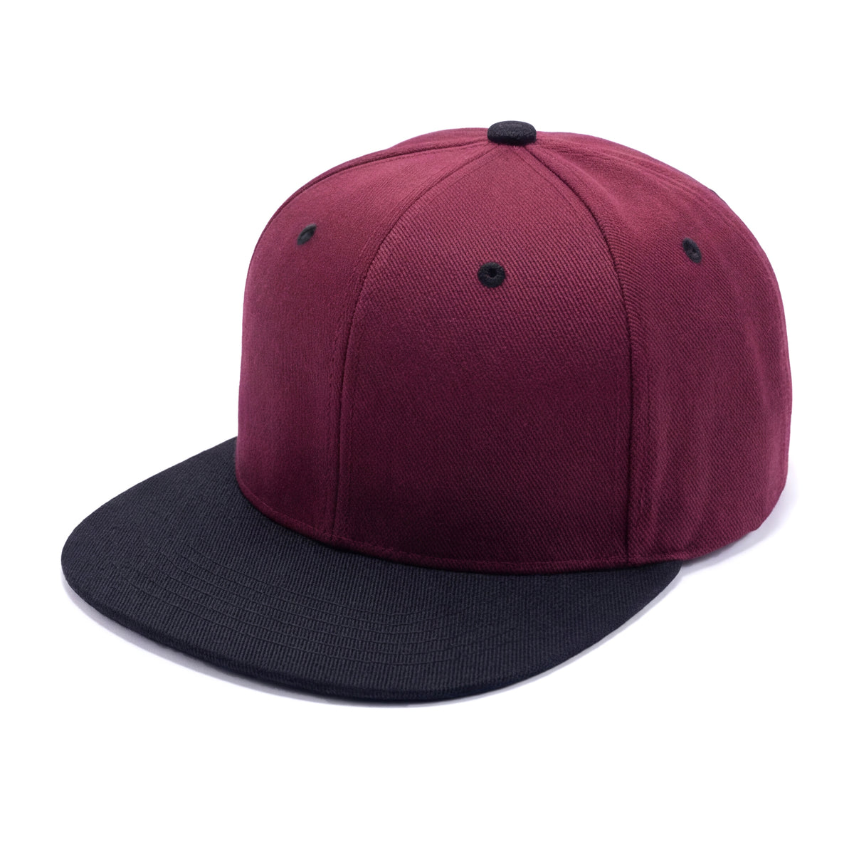 Premium Wool Blend Snapback Hat | High-Profile Structured 6-Panel Flat Visor