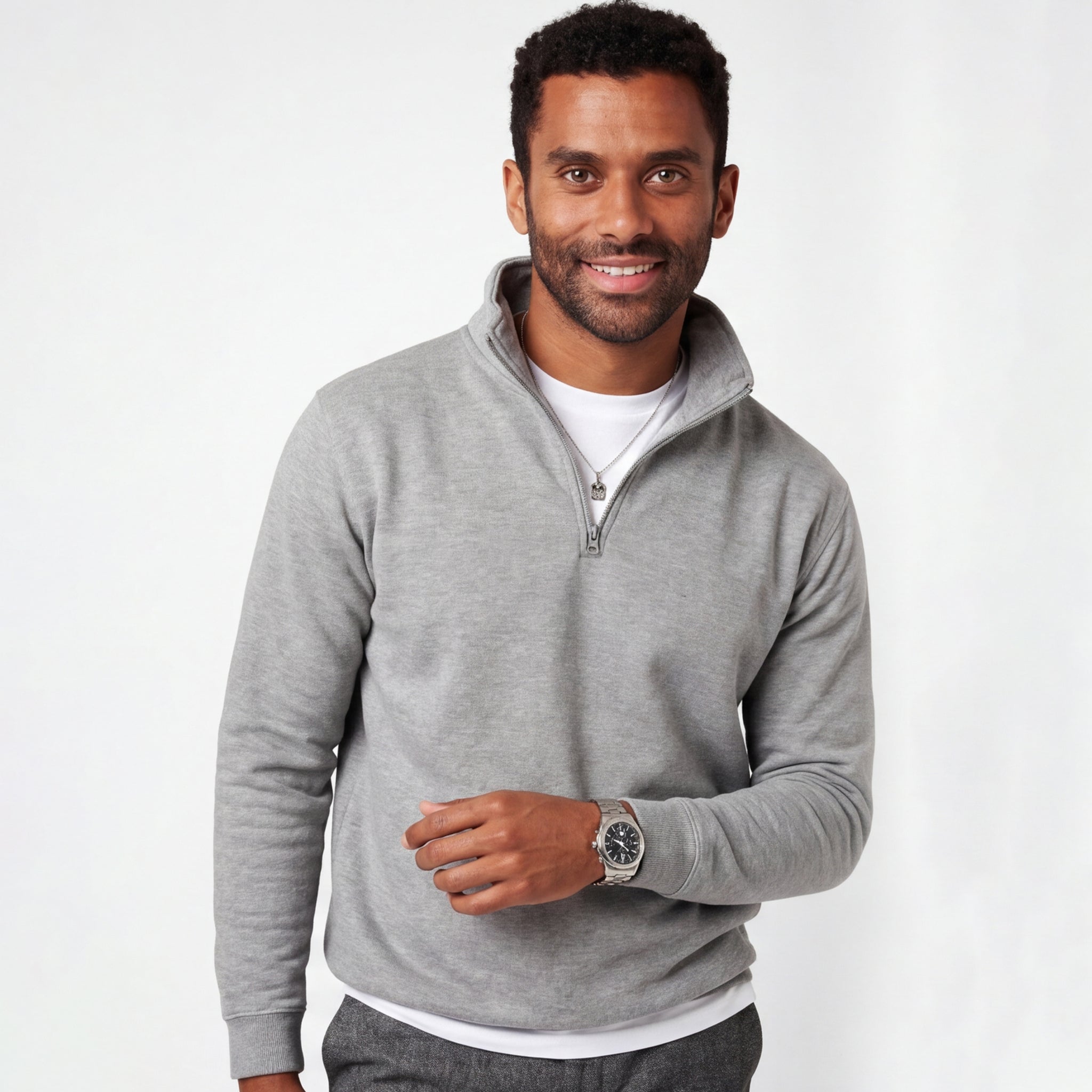 Premium Quarter-Zip Fleece Pullover | 7 oz. Midweight Cadet Sweatshirt