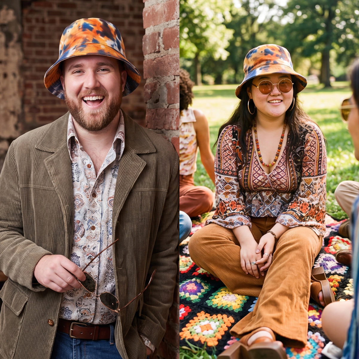 Pitbull Classic Tie Dye Cotton Bucket Hat | Classic Festival & Outdoor Sun Hat