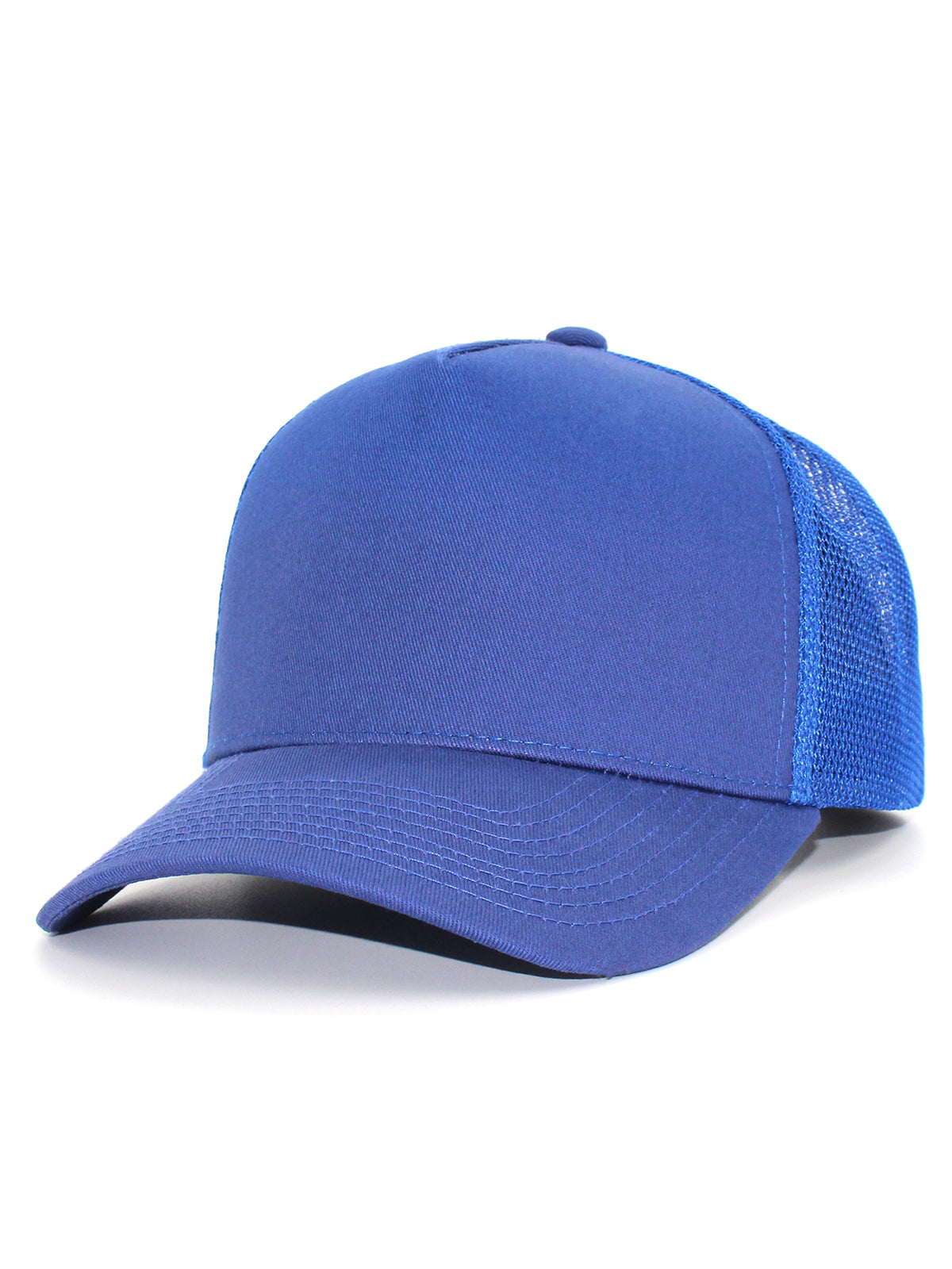 5-Panel High-Profile Cotton Mesh Trucker Hat