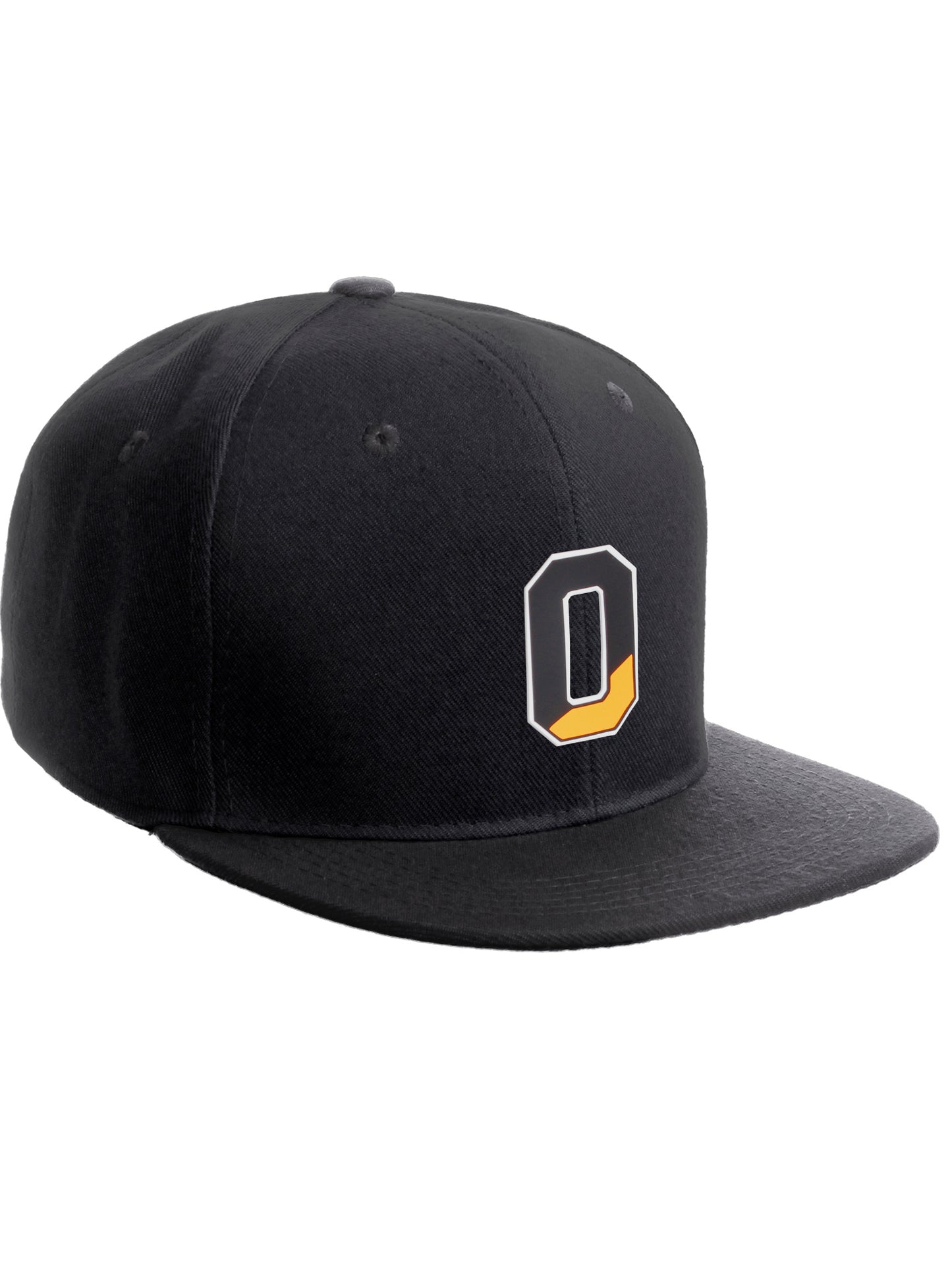 Daxton Classic Snapback Initial Numbers Letters Flat Bill Visor Black Cap