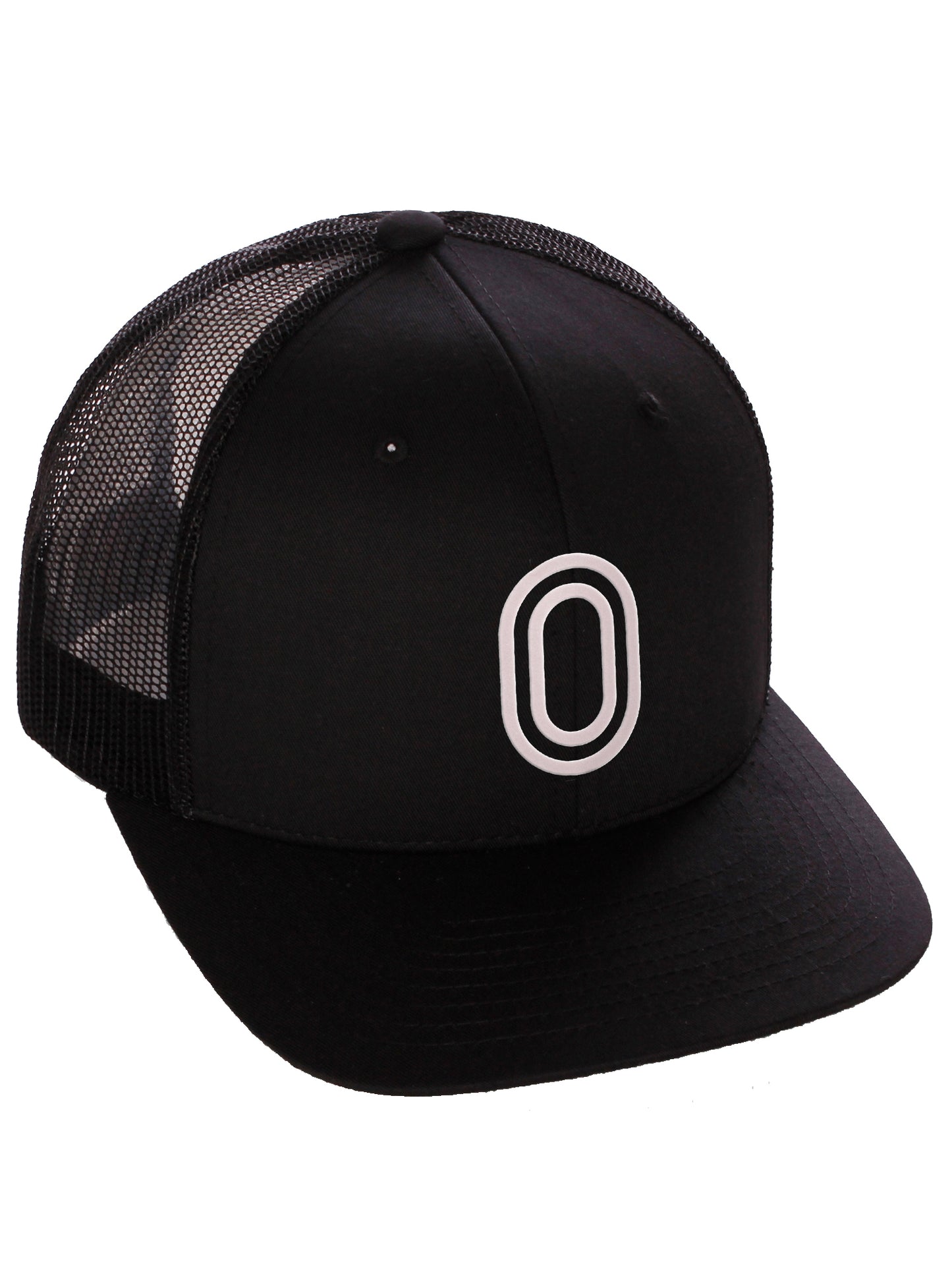 Daxton Team Numbers Structured Trucker Mesh Hat Mid Profile Cap, Black Black