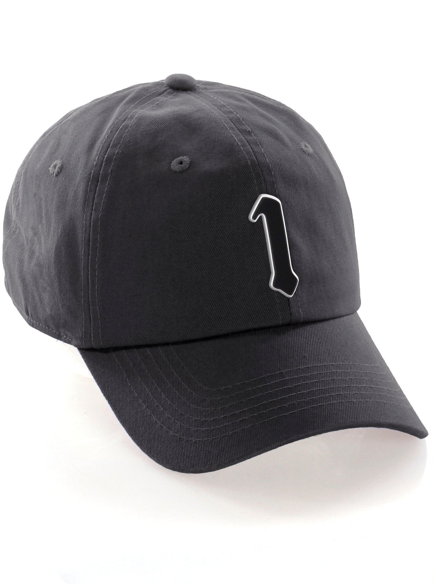 Daxton Old English 3D Alphabet Letters Numbers Initial Baseball Dad Hat