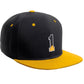 Daxton Classic Snapback Initial Numbers Letters Flat Bill Visor Black Yellow Cap
