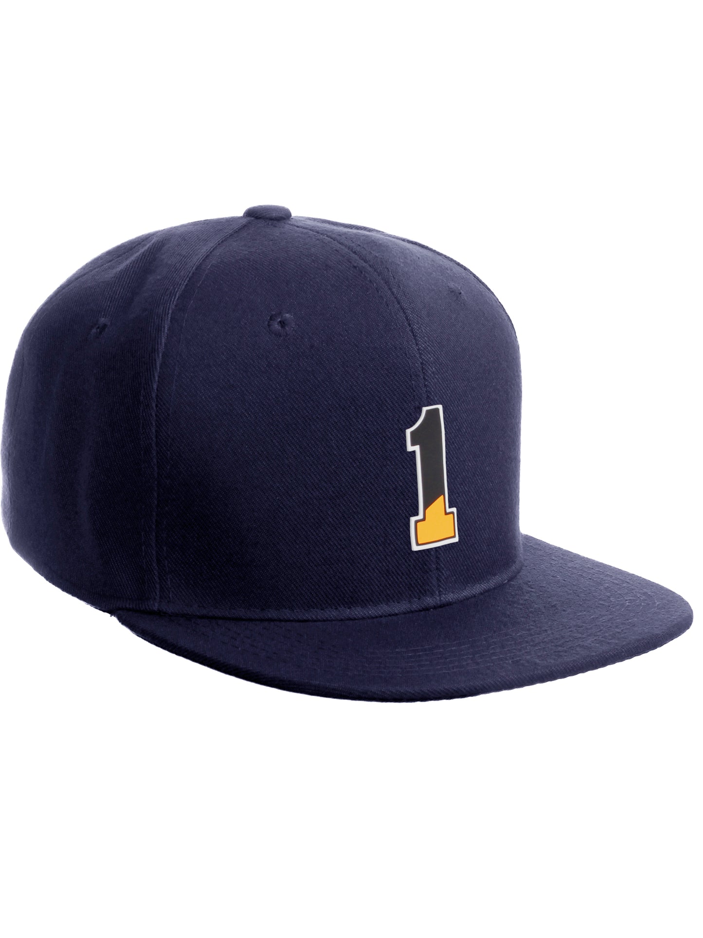 Daxton Classic Snapback Initial Numbers Letters Flat Bill Visor Navy Cap