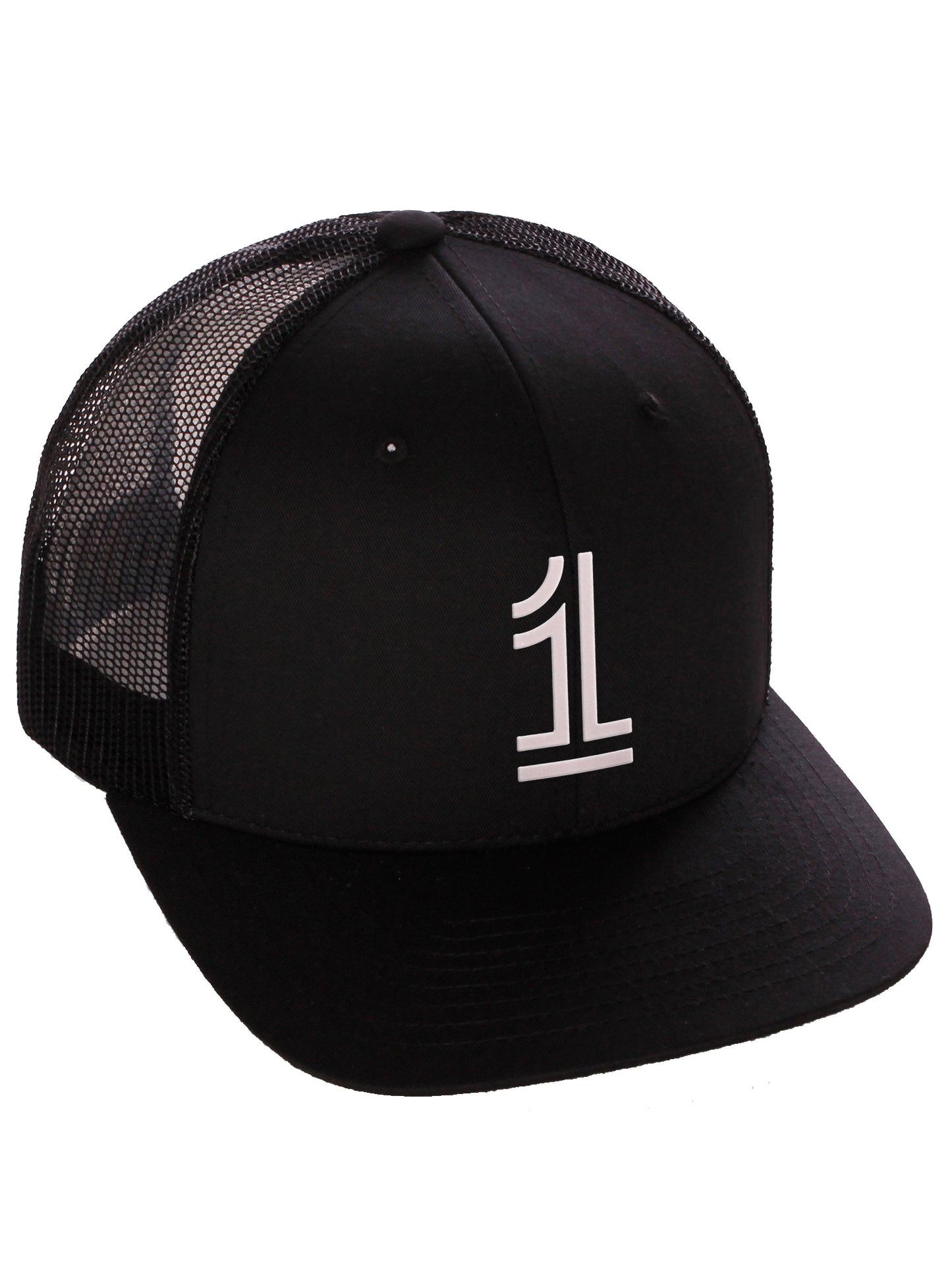 Daxton Team Numbers Structured Trucker Mesh Hat Mid Profile Cap, Black Black