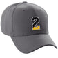 Daxton Two Tone Initial Numbers Letters Structured Baseball Charcoal Hat