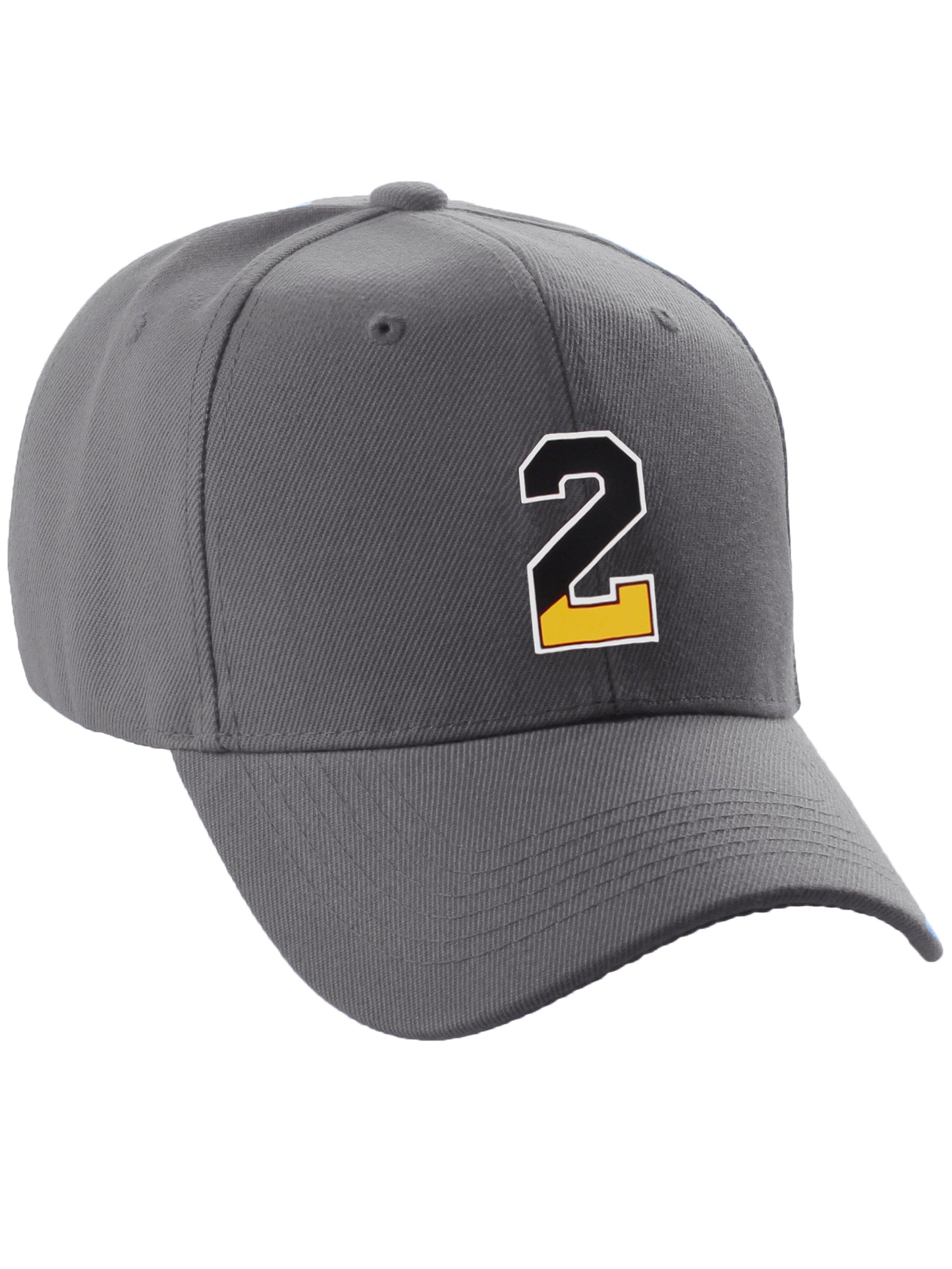Daxton Two Tone Initial Numbers Letters Structured Baseball Charcoal Hat