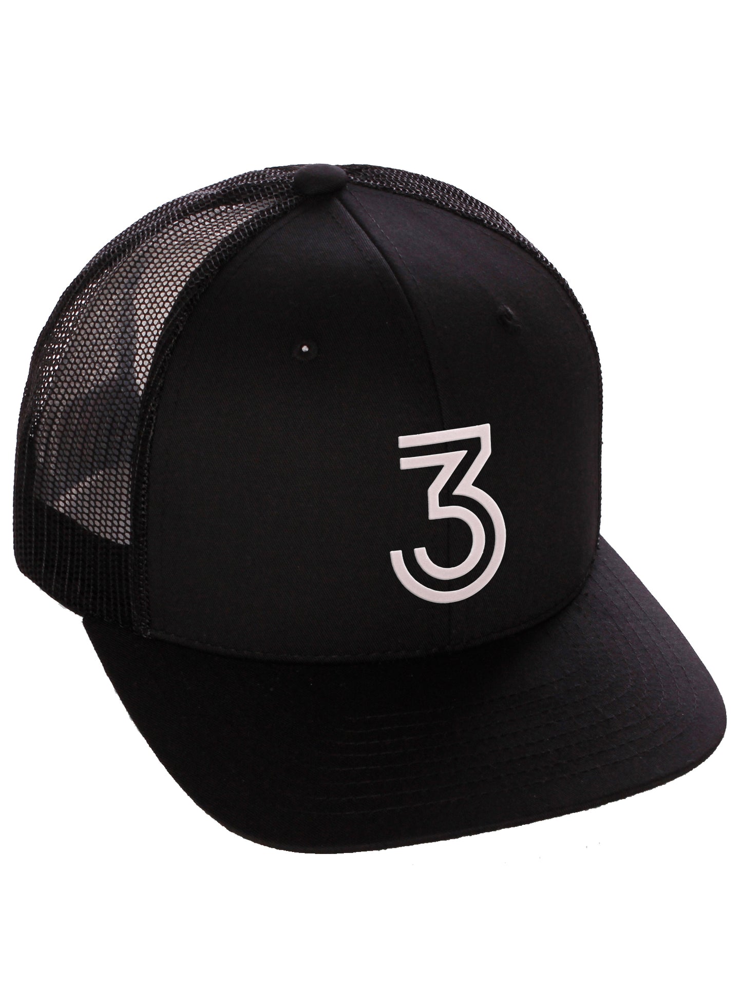Daxton Team Numbers Structured Trucker Mesh Hat Mid Profile Cap, Black Black