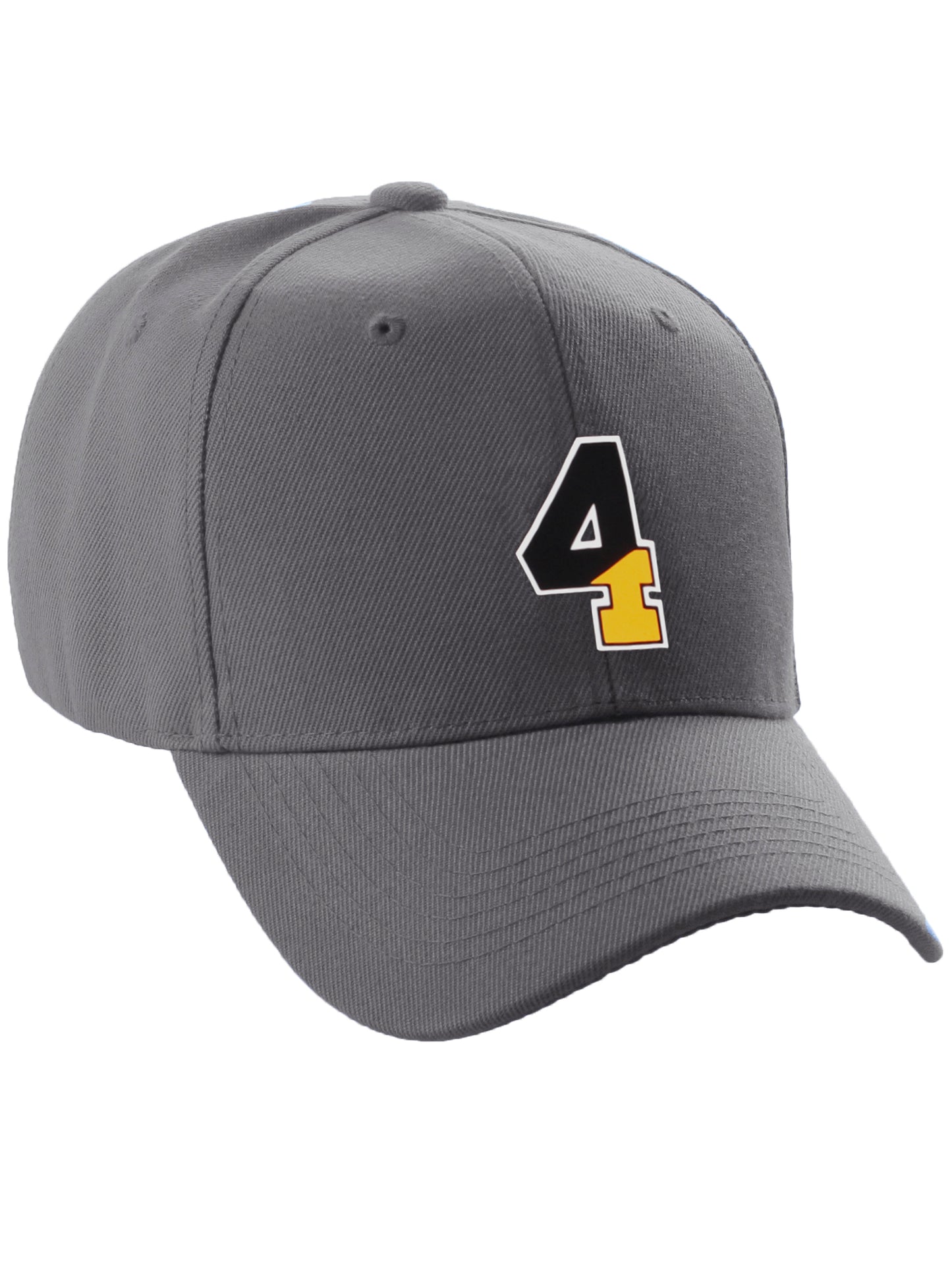 Daxton Two Tone Initial Numbers Letters Structured Baseball Charcoal Hat