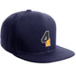 Daxton Classic Snapback Initial Numbers Letters Flat Bill Visor Navy Cap