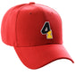 Daxton Two Tone Initial Numbers Letters Structured Red Hat