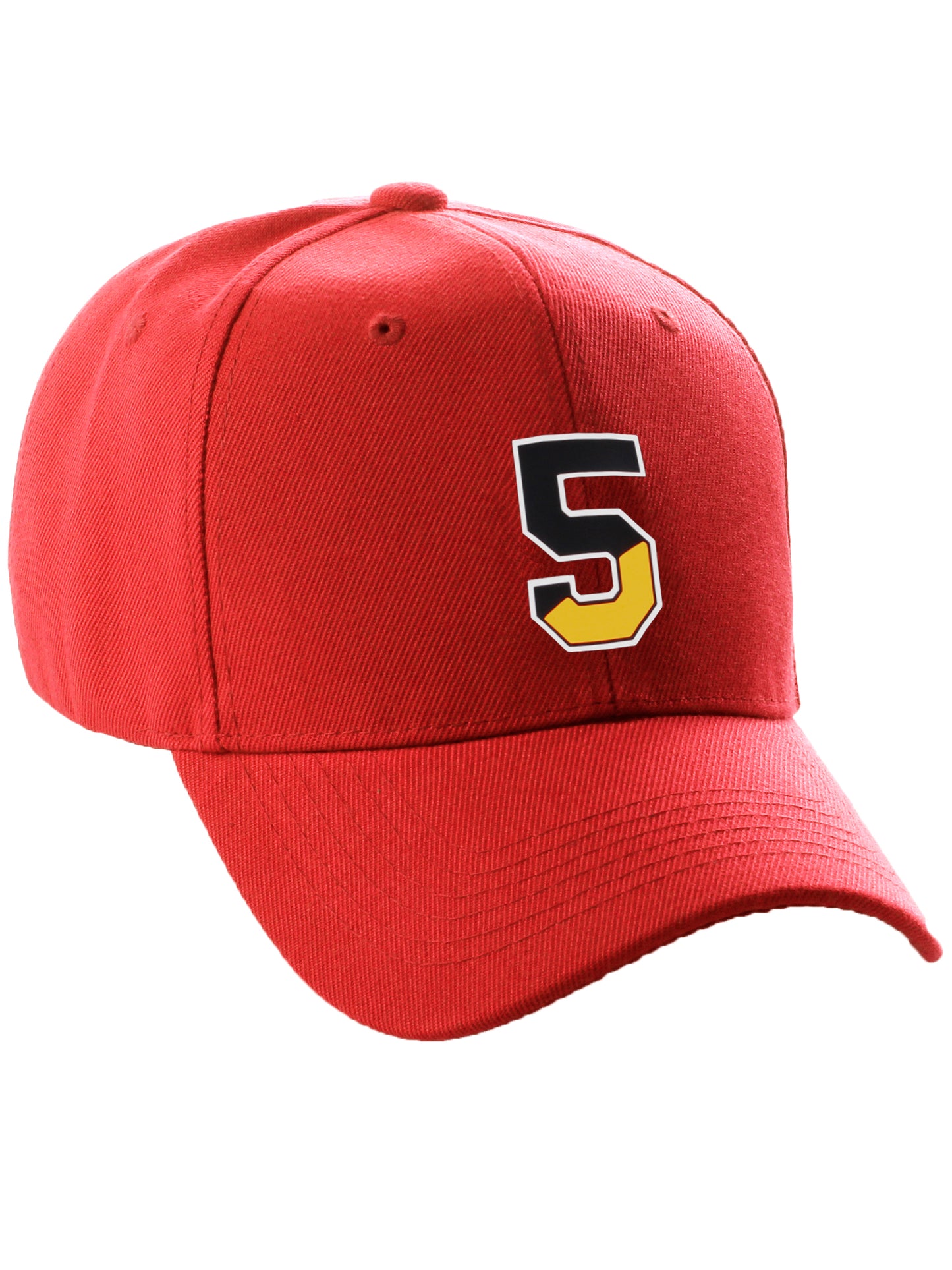Daxton Two Tone Initial Numbers Letters Structured Red Hat