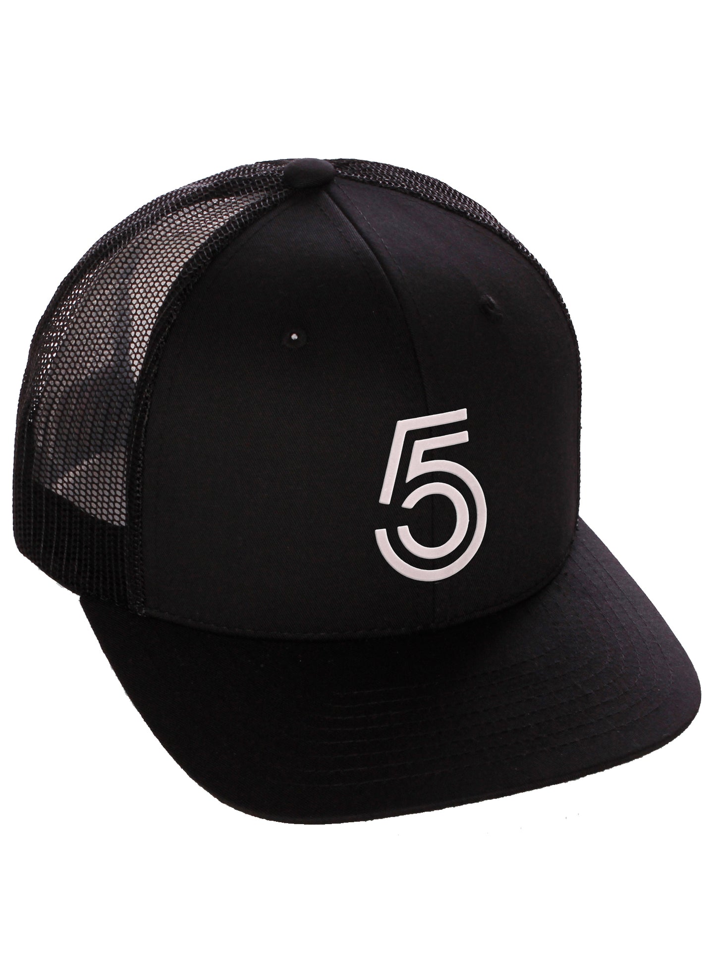 Daxton Team Numbers Structured Trucker Mesh Hat Mid Profile Cap, Black Black
