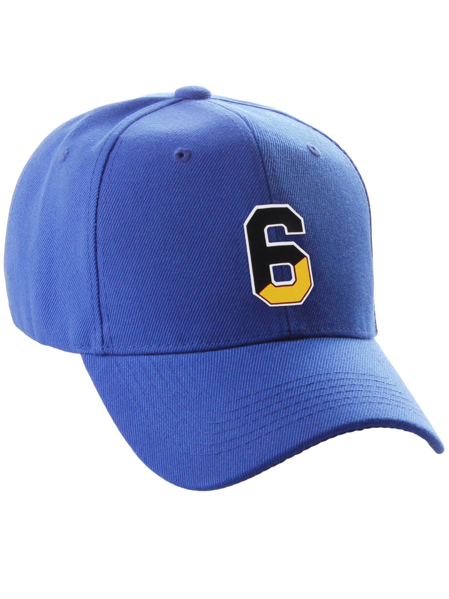 Daxton Two Tone Initial Numbers Letters Structured Royal Baseball Royal Hat