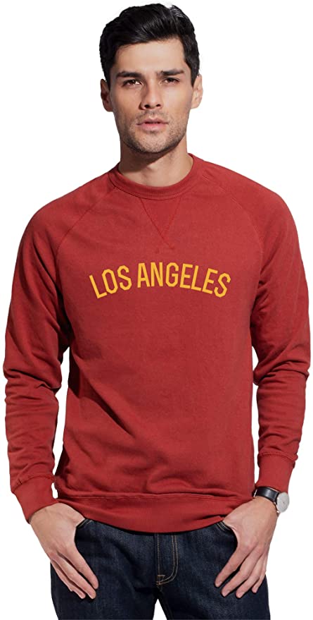 Daxton Los Angeles Sweatshirt Athletic Fit Pullover Crewneck French Terry Fabric