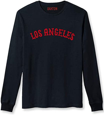 Daxton Retro Los Angeles Arch Font Long Sleeves Tshirt Soft Medium Weight