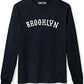 Daxton Retro Brooklyn Arch Font Long Sleeves T Shirt Soft Medium Weight Cotton
